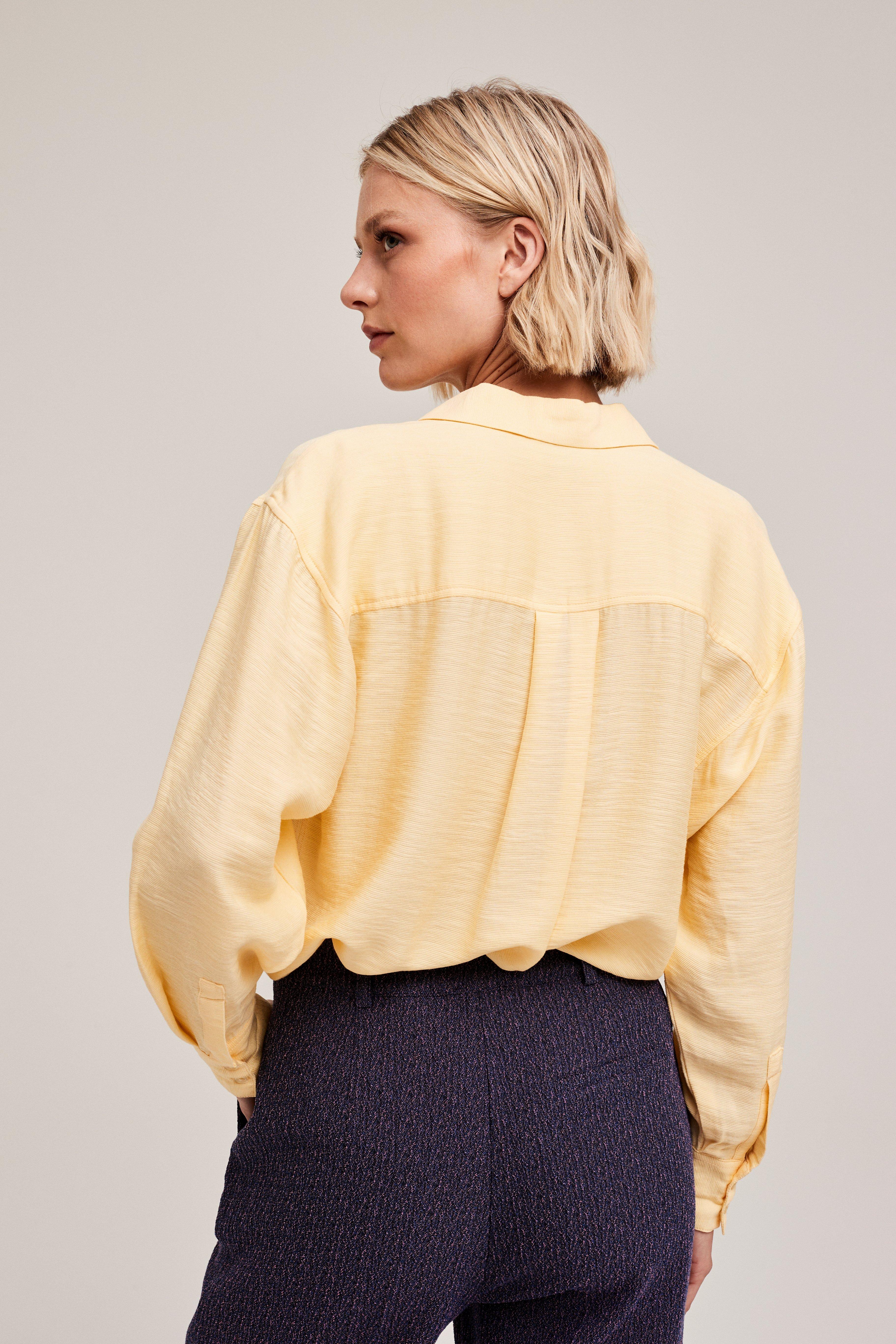 CKS Dames - RUTTEN - blouse korte mouwen - lichtgeel