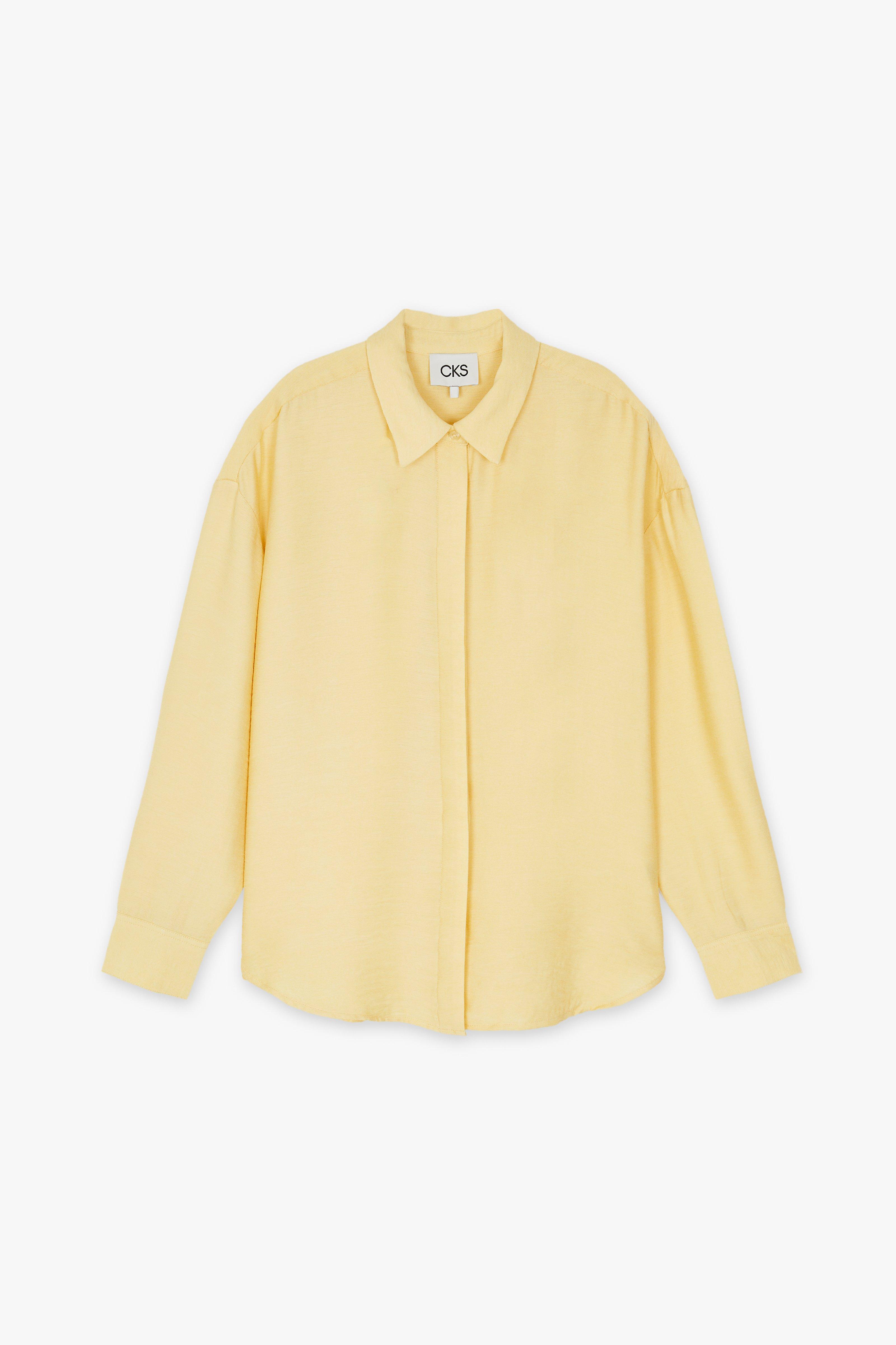 CKS Dames - RUTTEN - blouse korte mouwen - lichtgeel