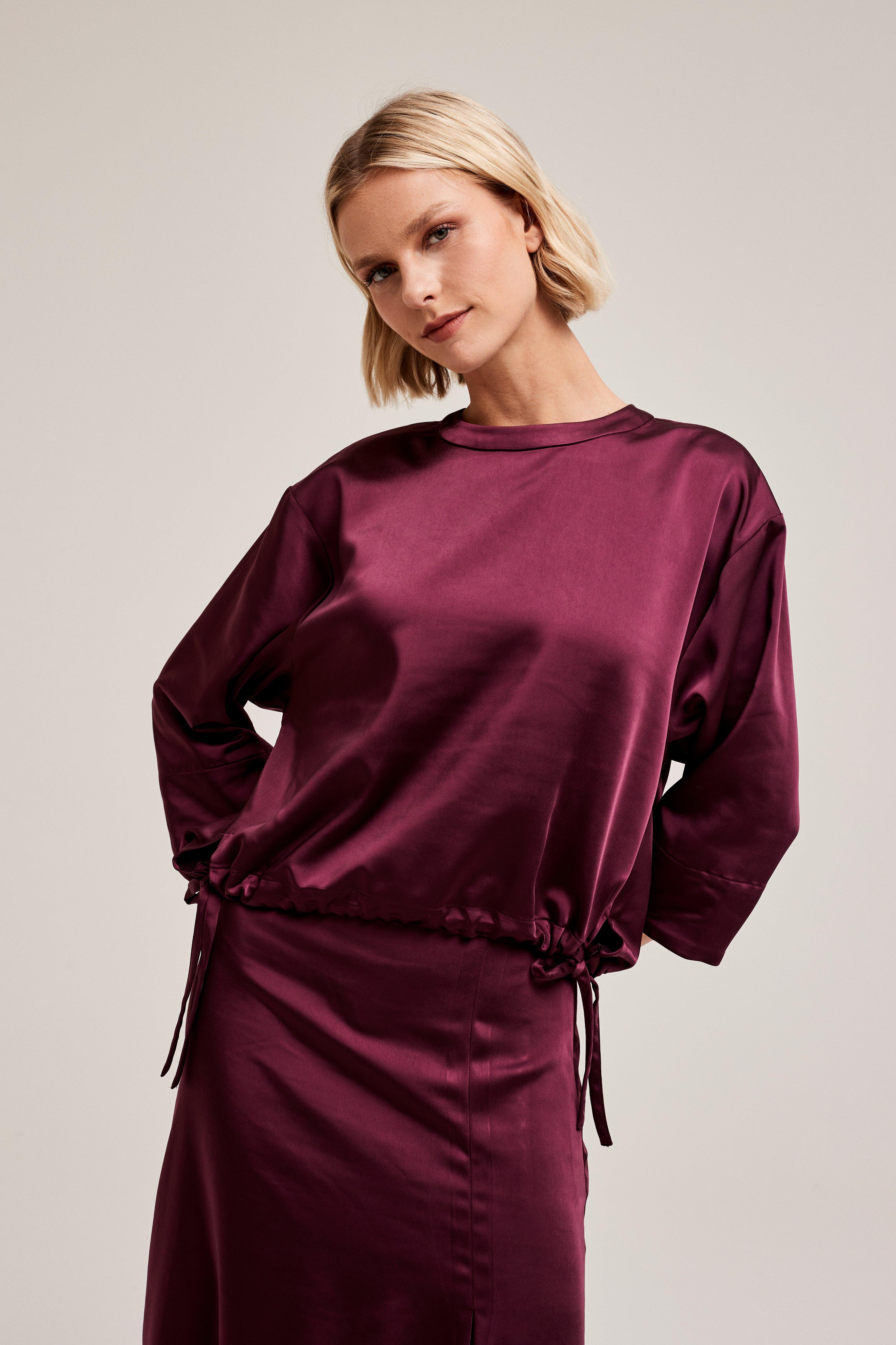 CKS Dames - SAYA - blouse korte mouwen - donkerrood