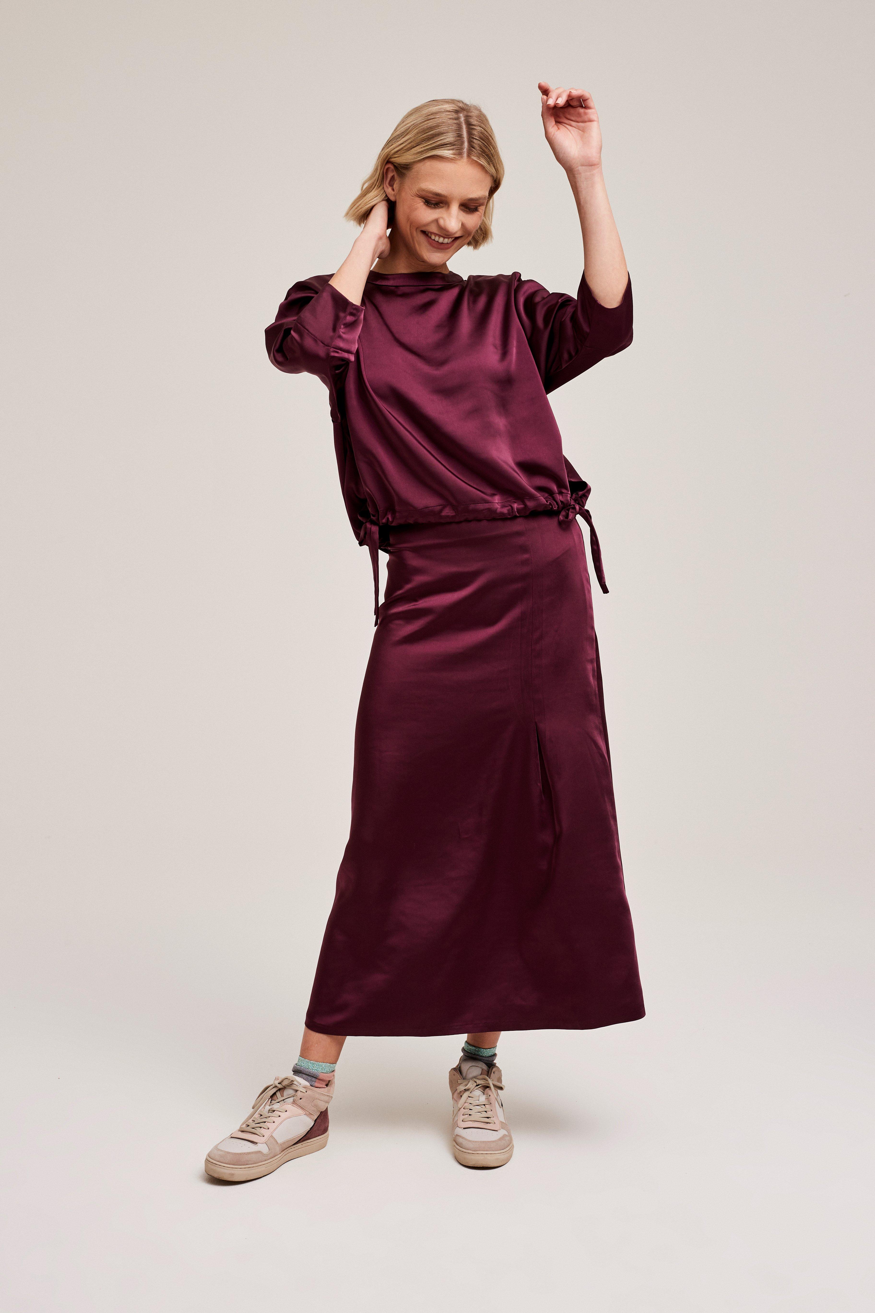 CKS Dames - SAYA - blouse korte mouwen - donkerrood