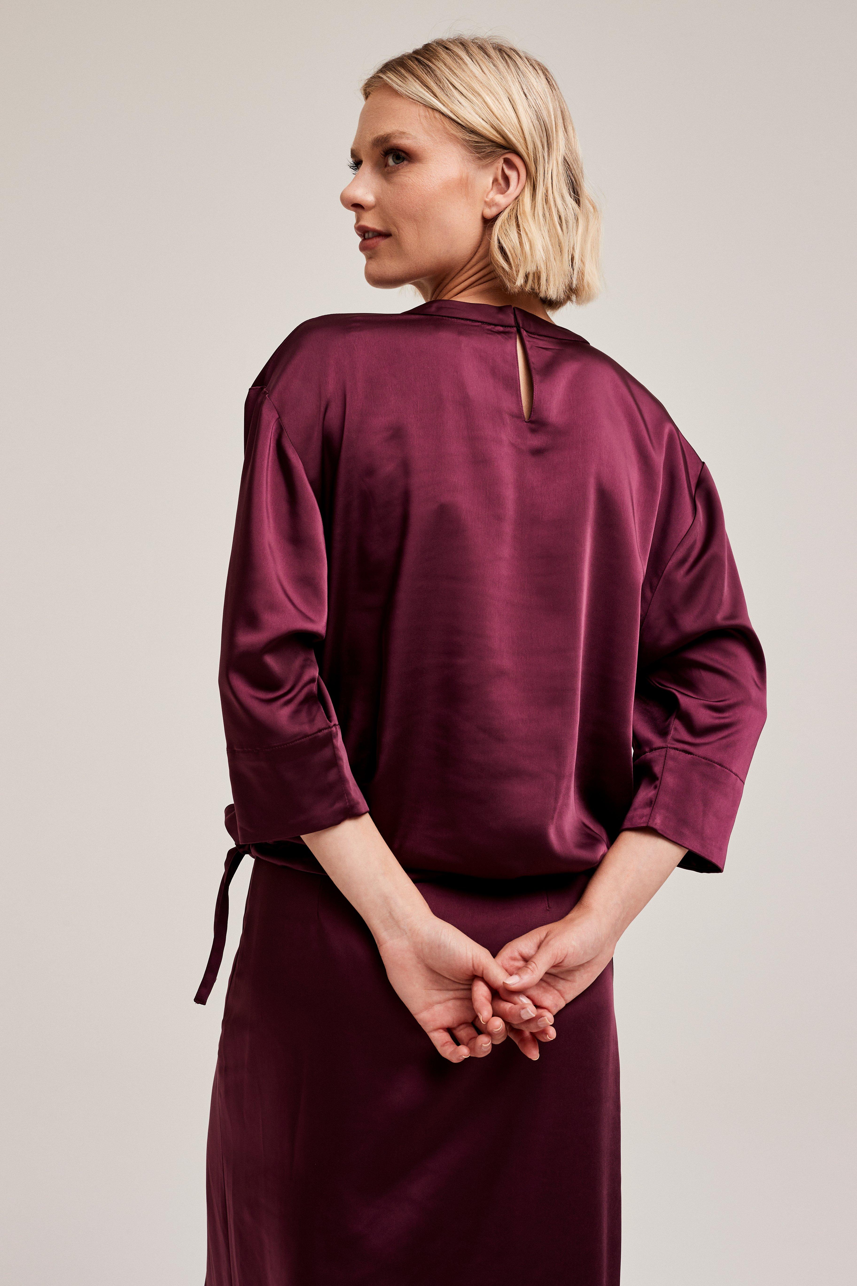 CKS Dames - SAYA - blouse korte mouwen - donkerrood