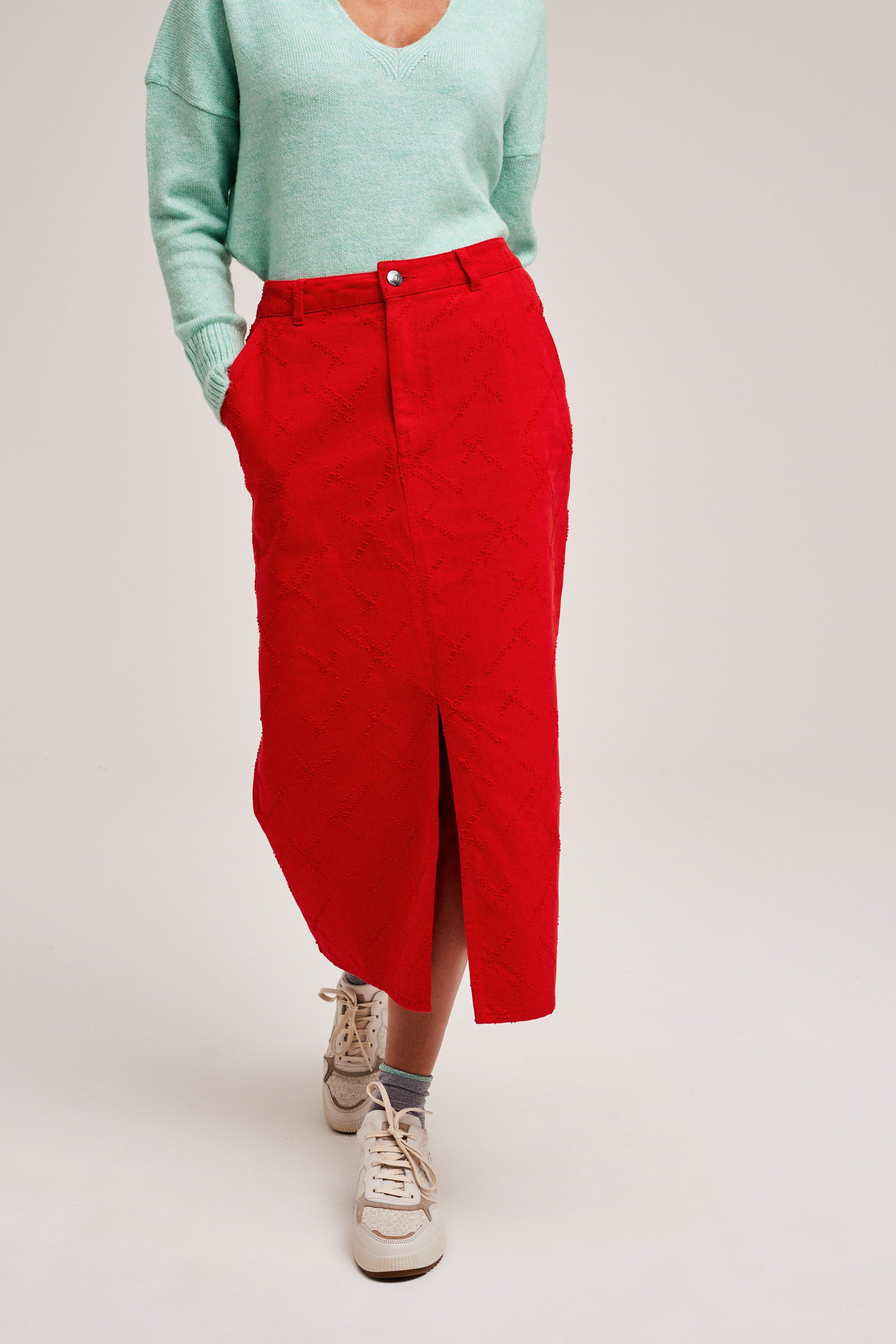 CKS Dames - SKIPPER - midi skirt - bright red