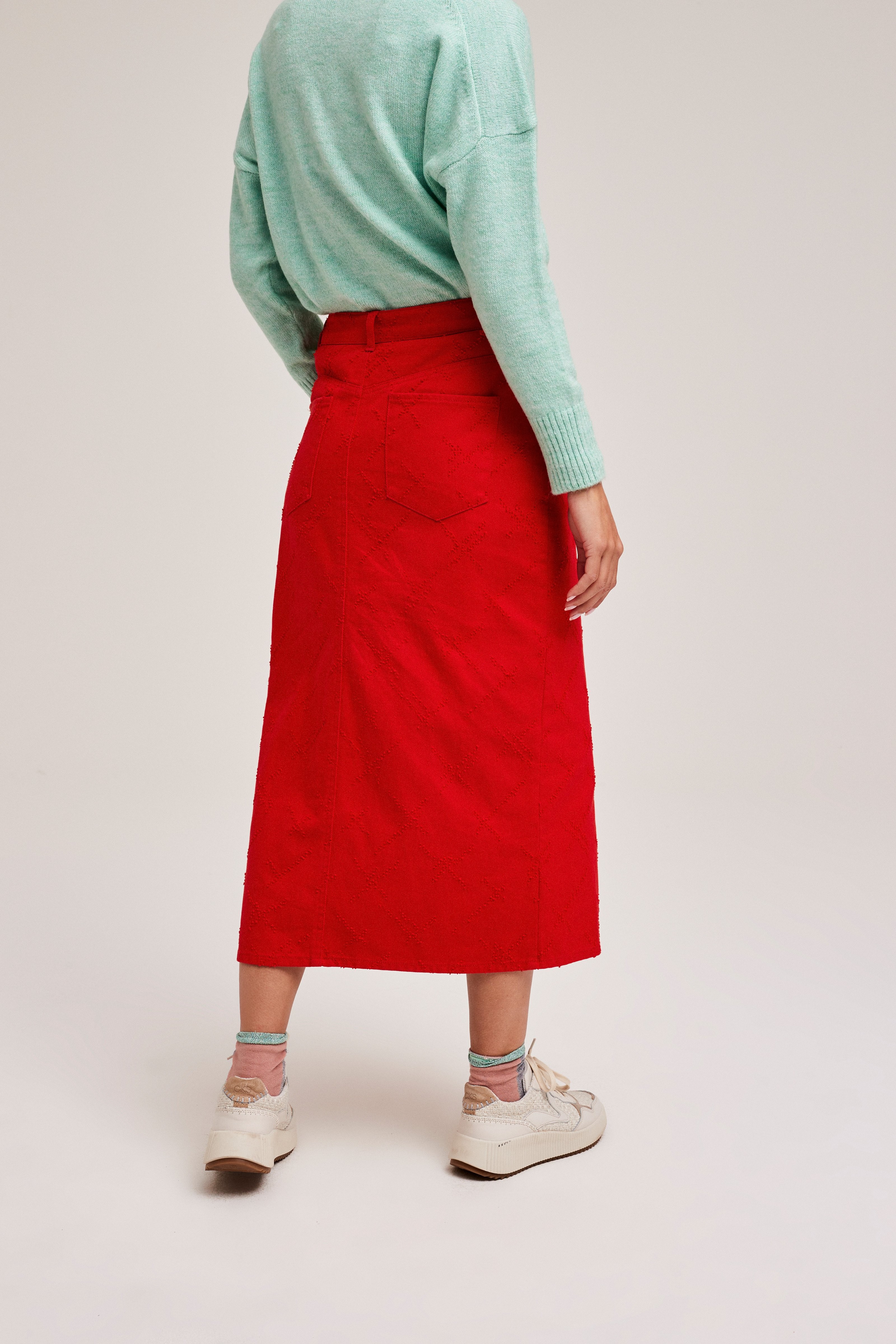 CKS Dames - SKIPPER - midi skirt - bright red