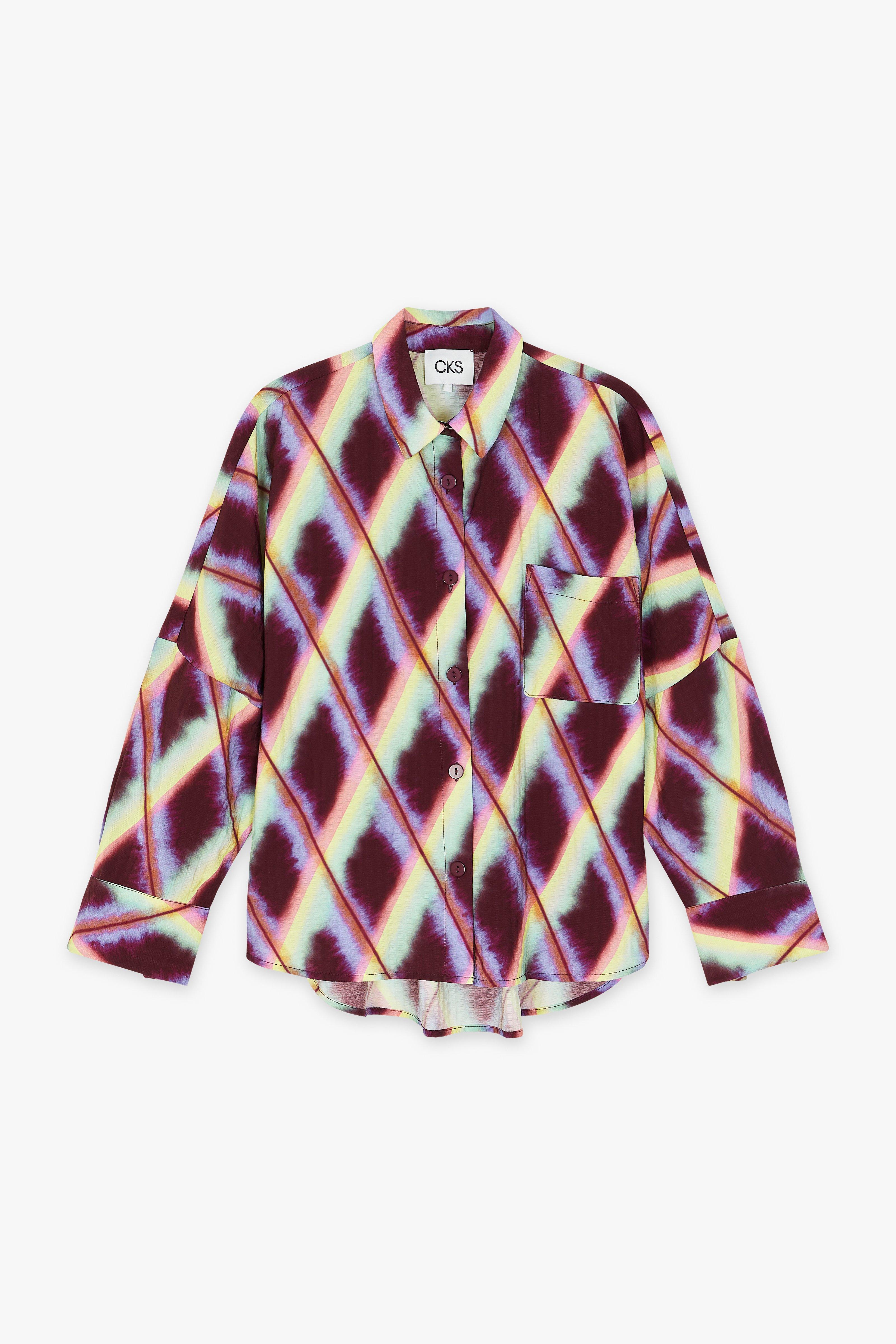 CKS Dames - WAZNA - blouse korte mouwen - donkerrood