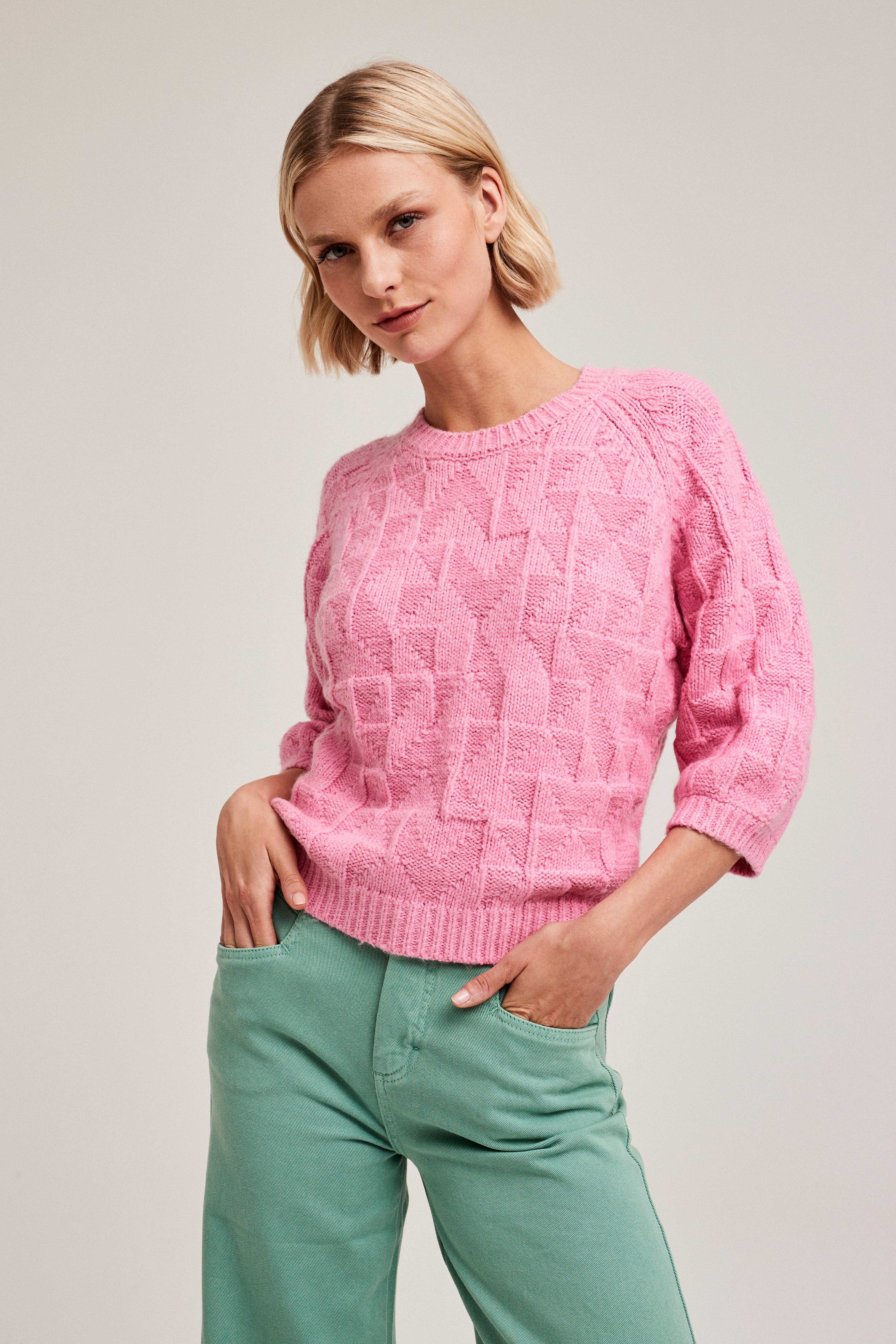 Lichtroze Mohair Trui Lichtroze Jolie Top Lichtroze Gebreide Trui