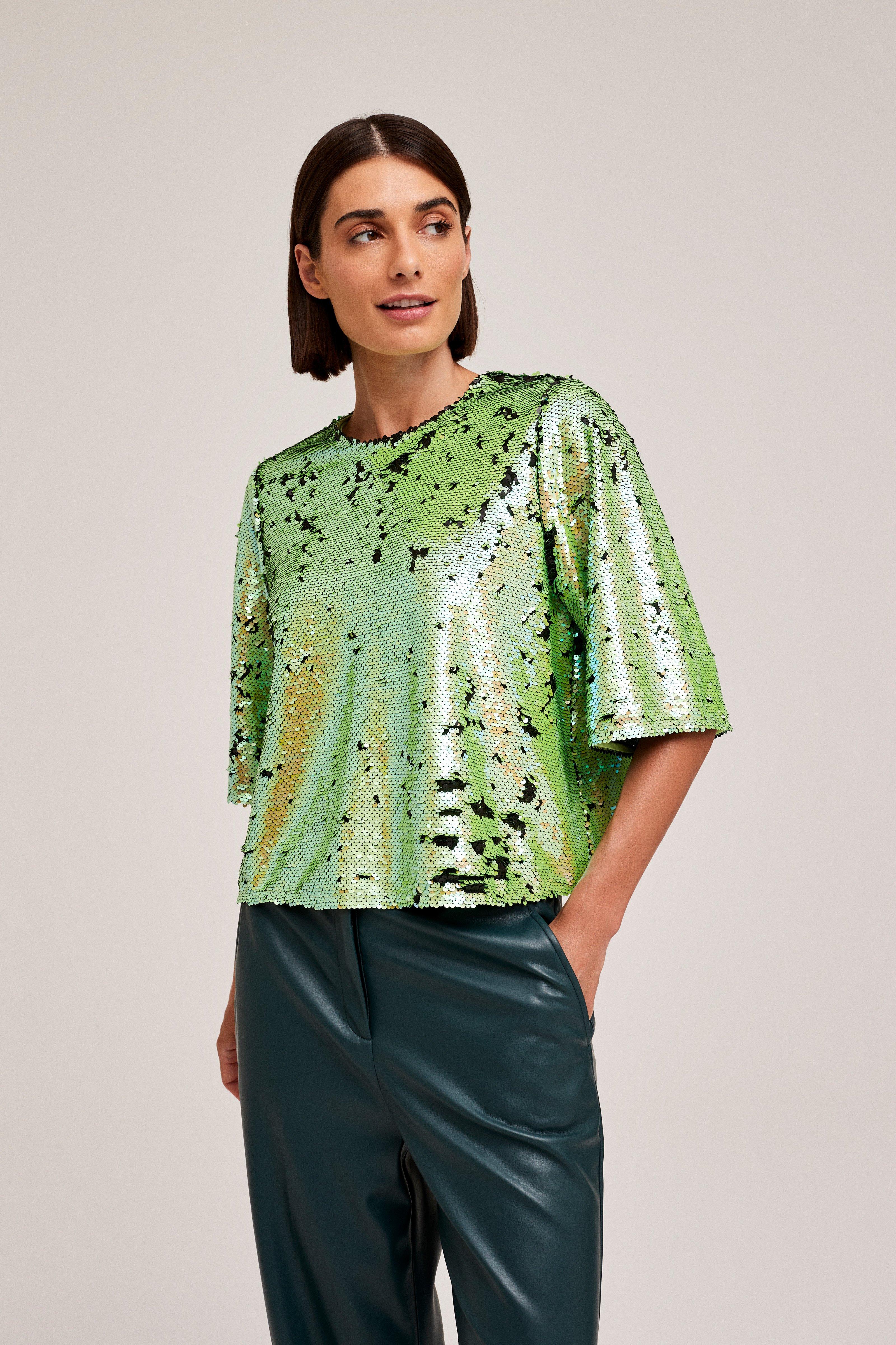 CKS Dames - TIRIA - blouse korte mouwen - felgroen
