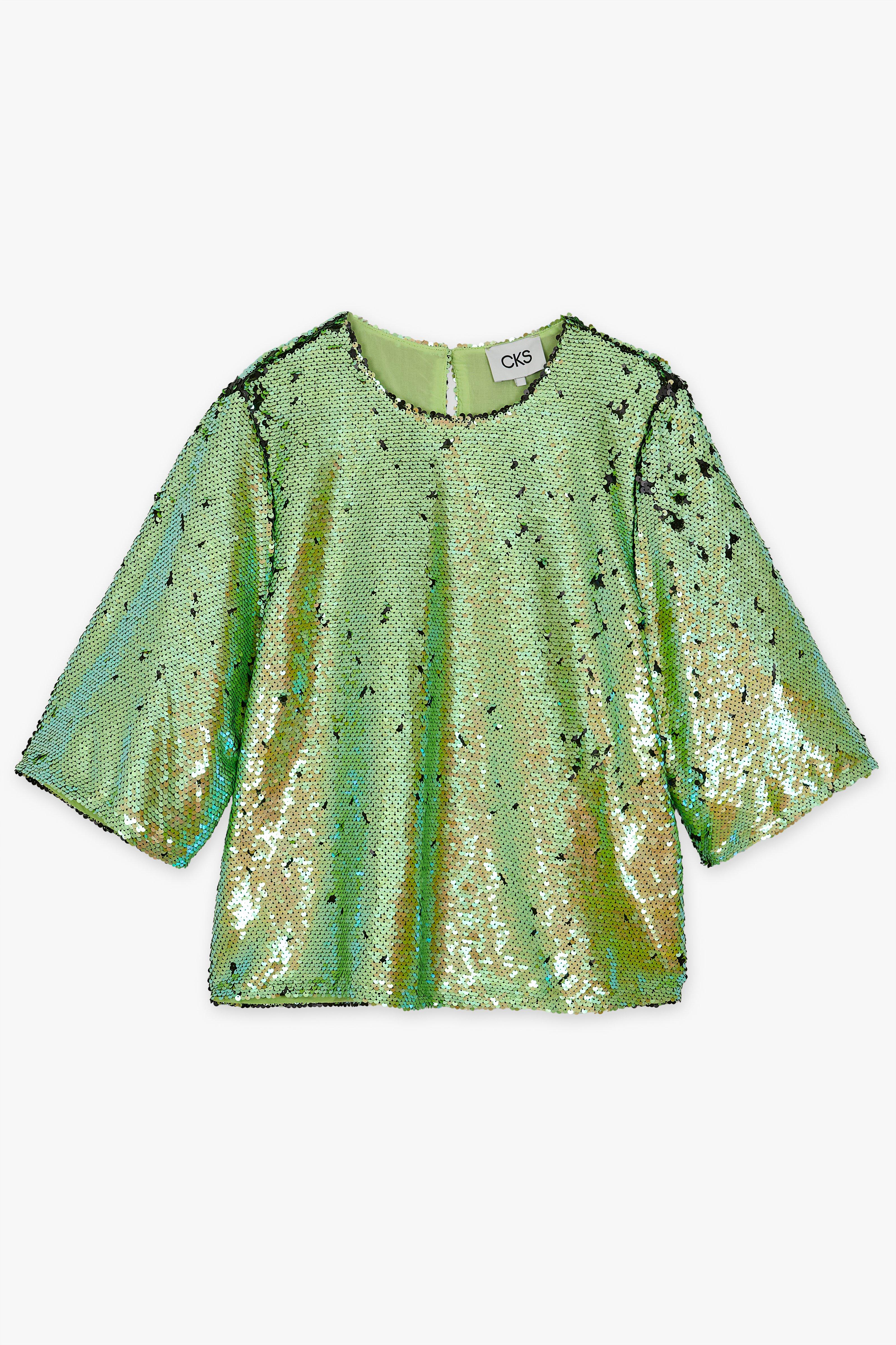 CKS Dames - TIRIA - blouse korte mouwen - intens groen