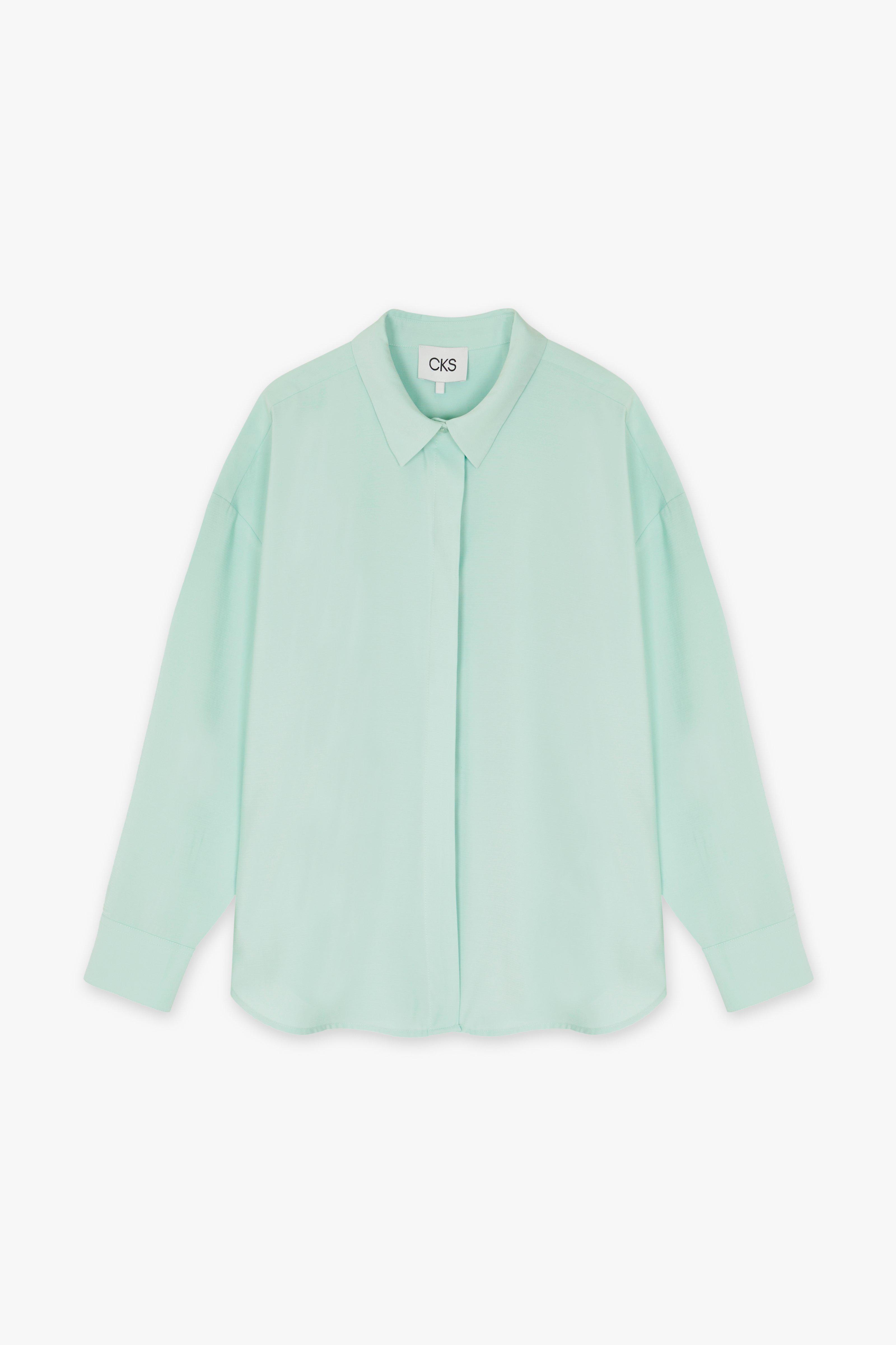 CKS Dames - RUTTEN - blouse korte mouwen - lichtblauw