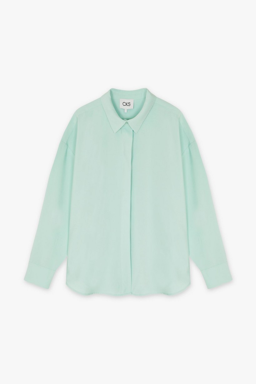 CKS Dames - RUTTEN - blouse lange mouwen - lichtblauw
