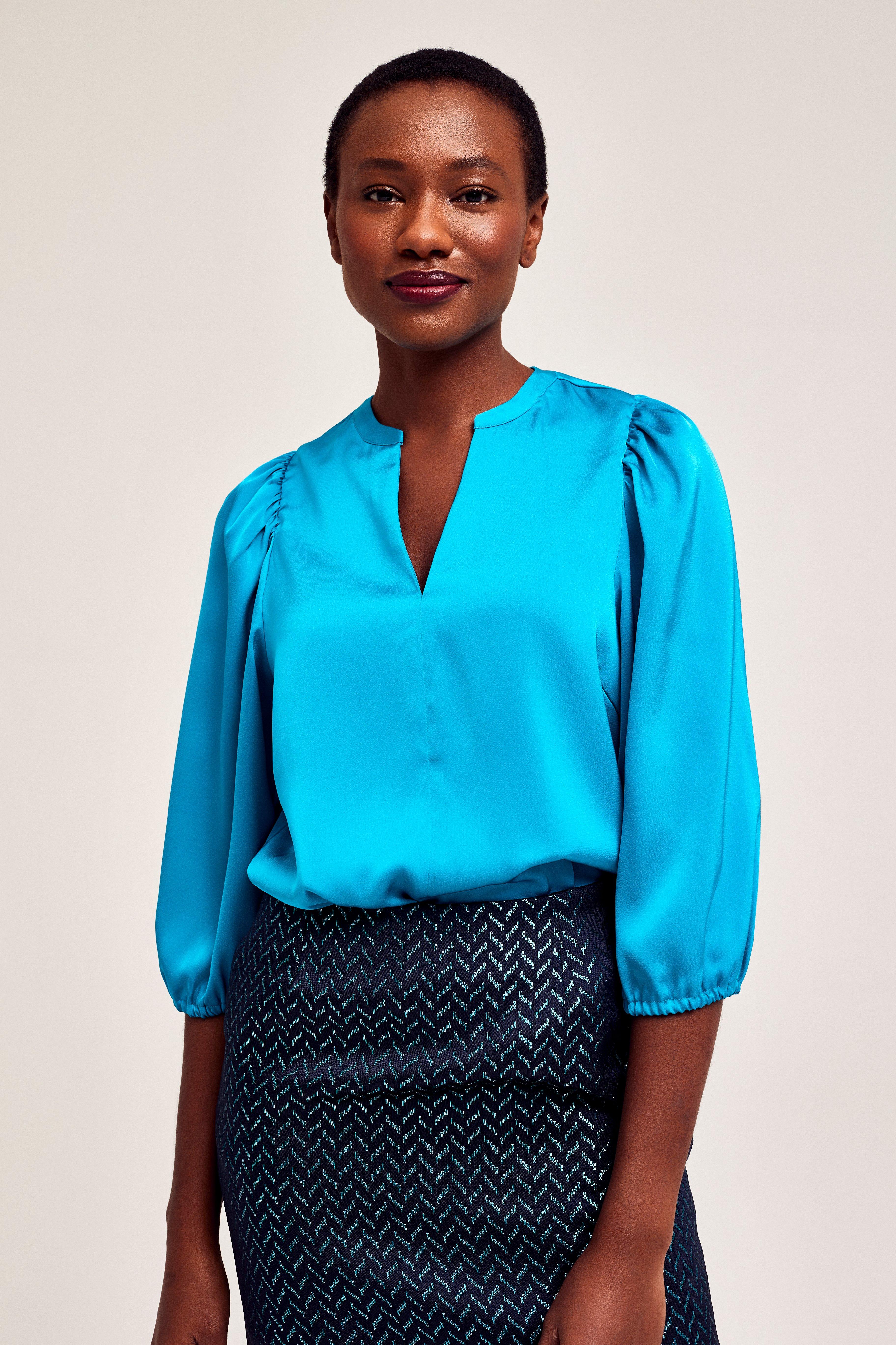 CKS Dames - BULANI - blouse korte mouwen - felblauw