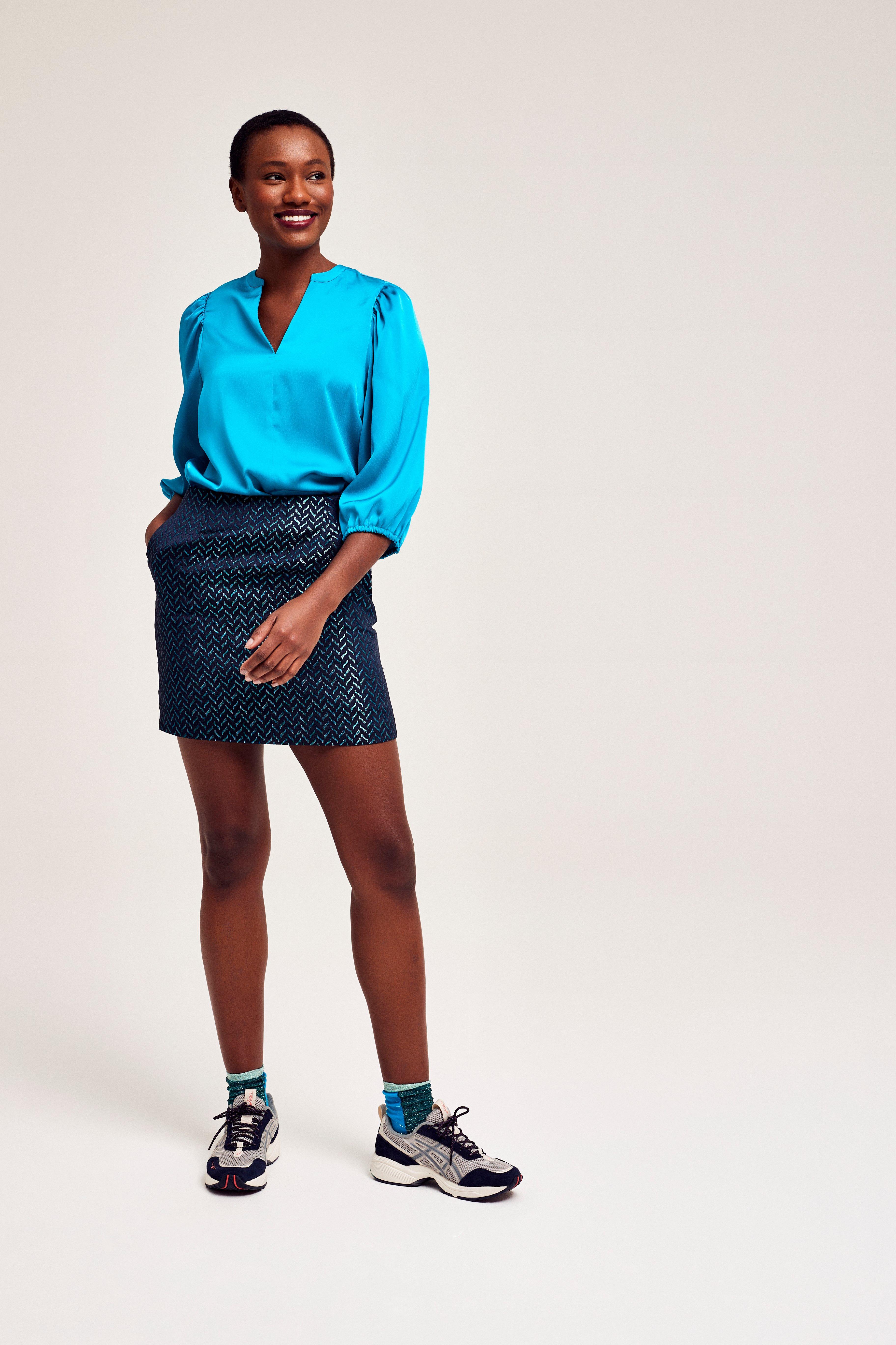 CKS Dames - BULANI - blouse korte mouwen - felblauw
