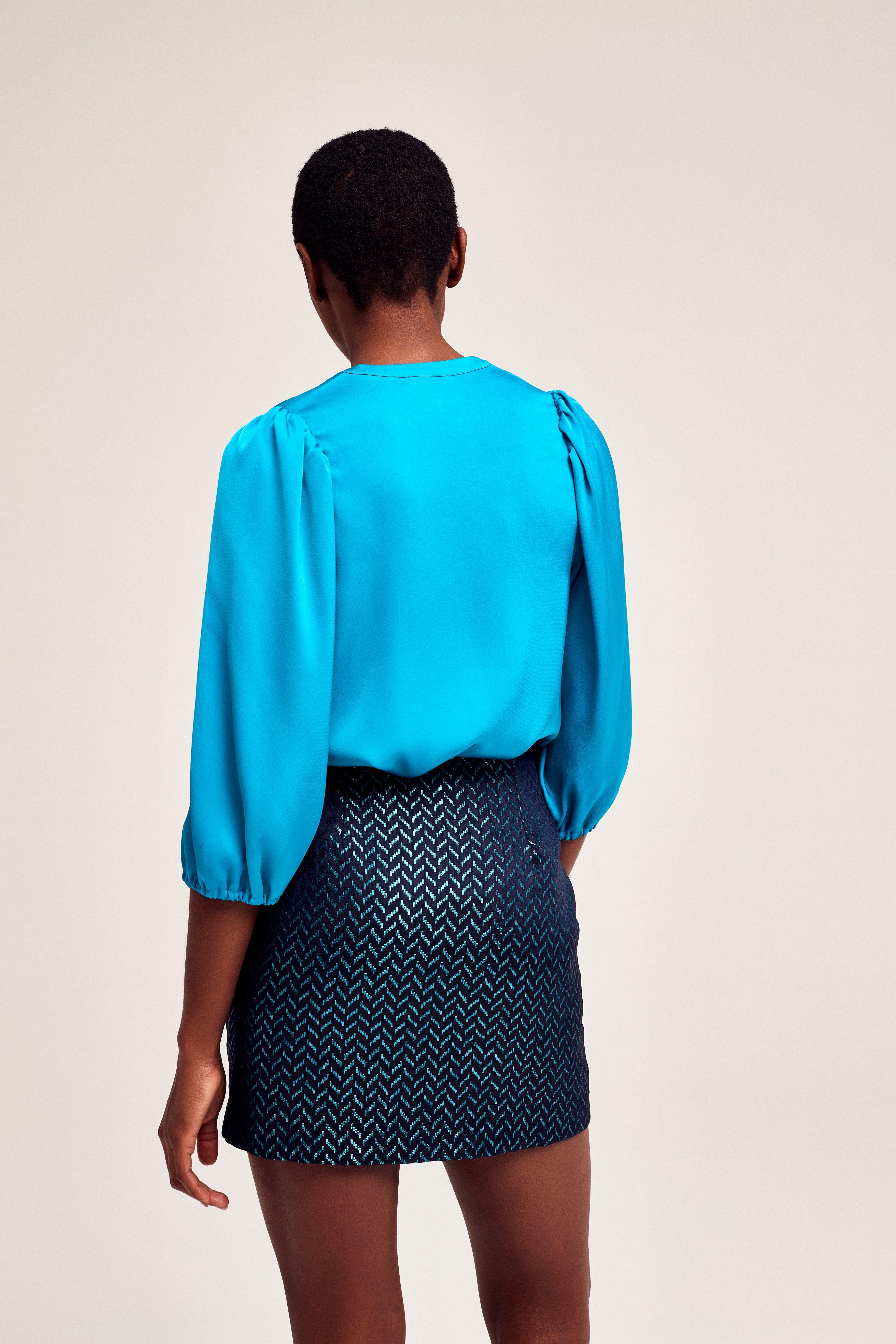 CKS Dames - BULANI - blouse korte mouwen - felblauw