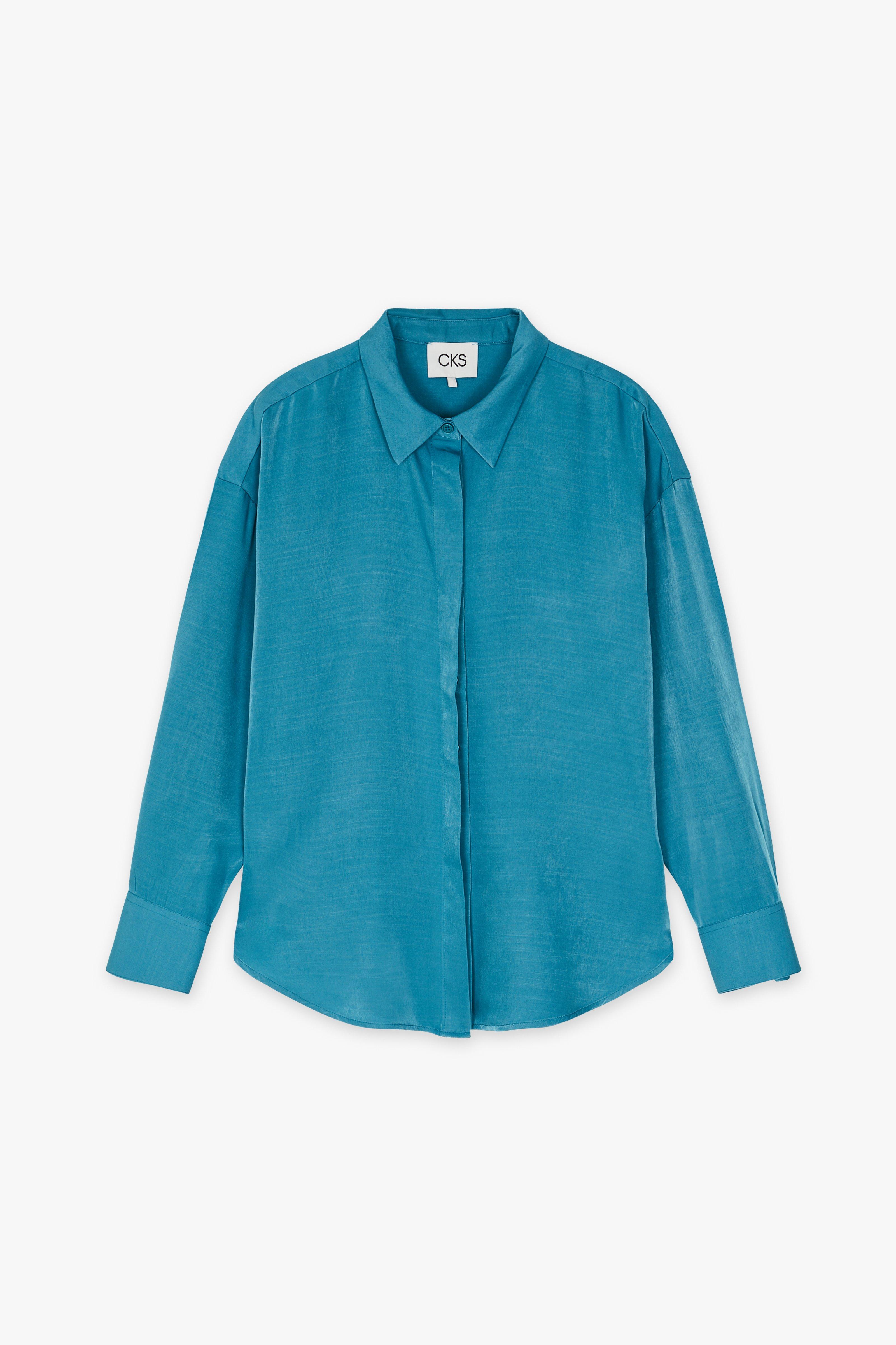 CKS Dames - RUTTEN - blouse korte mouwen - blauw