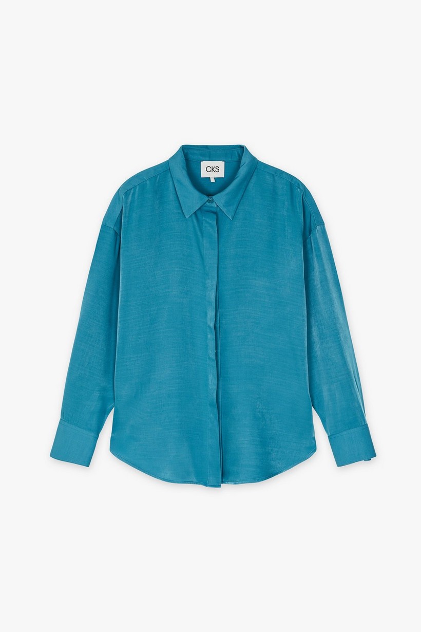 CKS Dames - RUTTEN - blouse short sleeves - blue