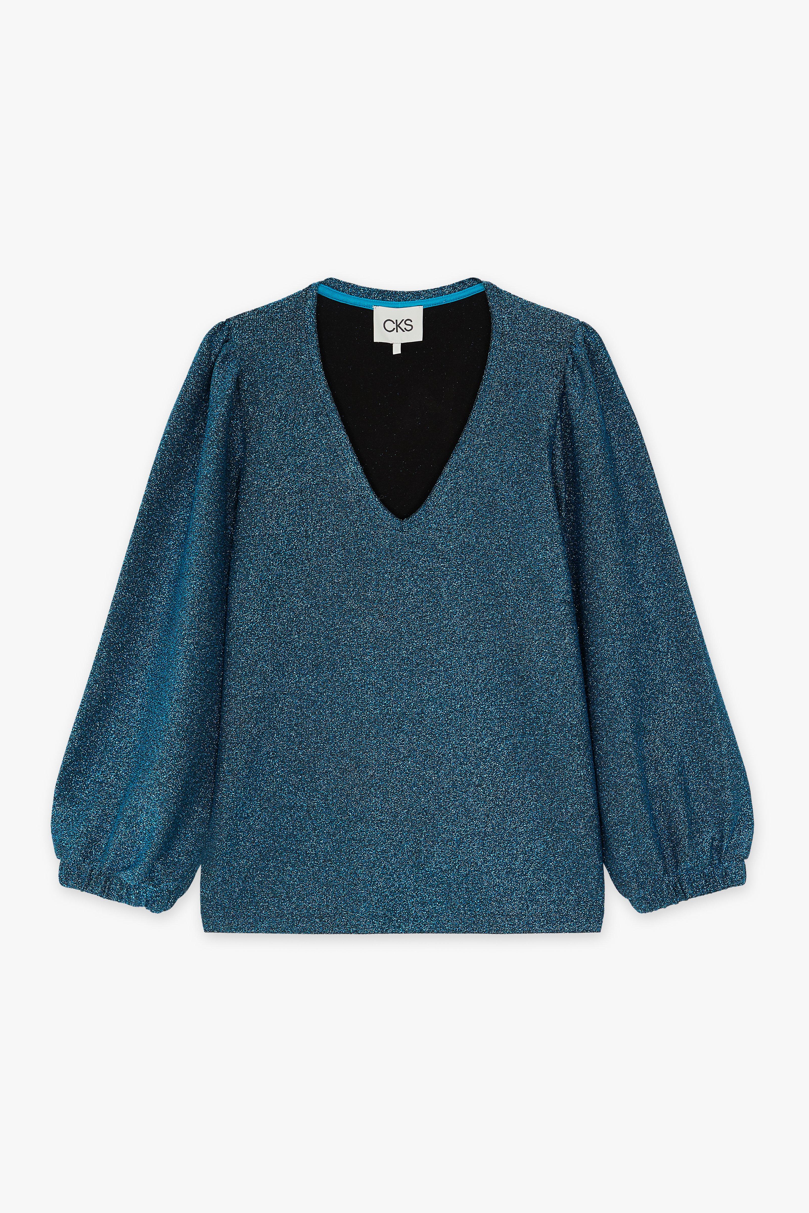 CKS Dames - SIVA - Bluse Kurze Ärmel - Hellblau