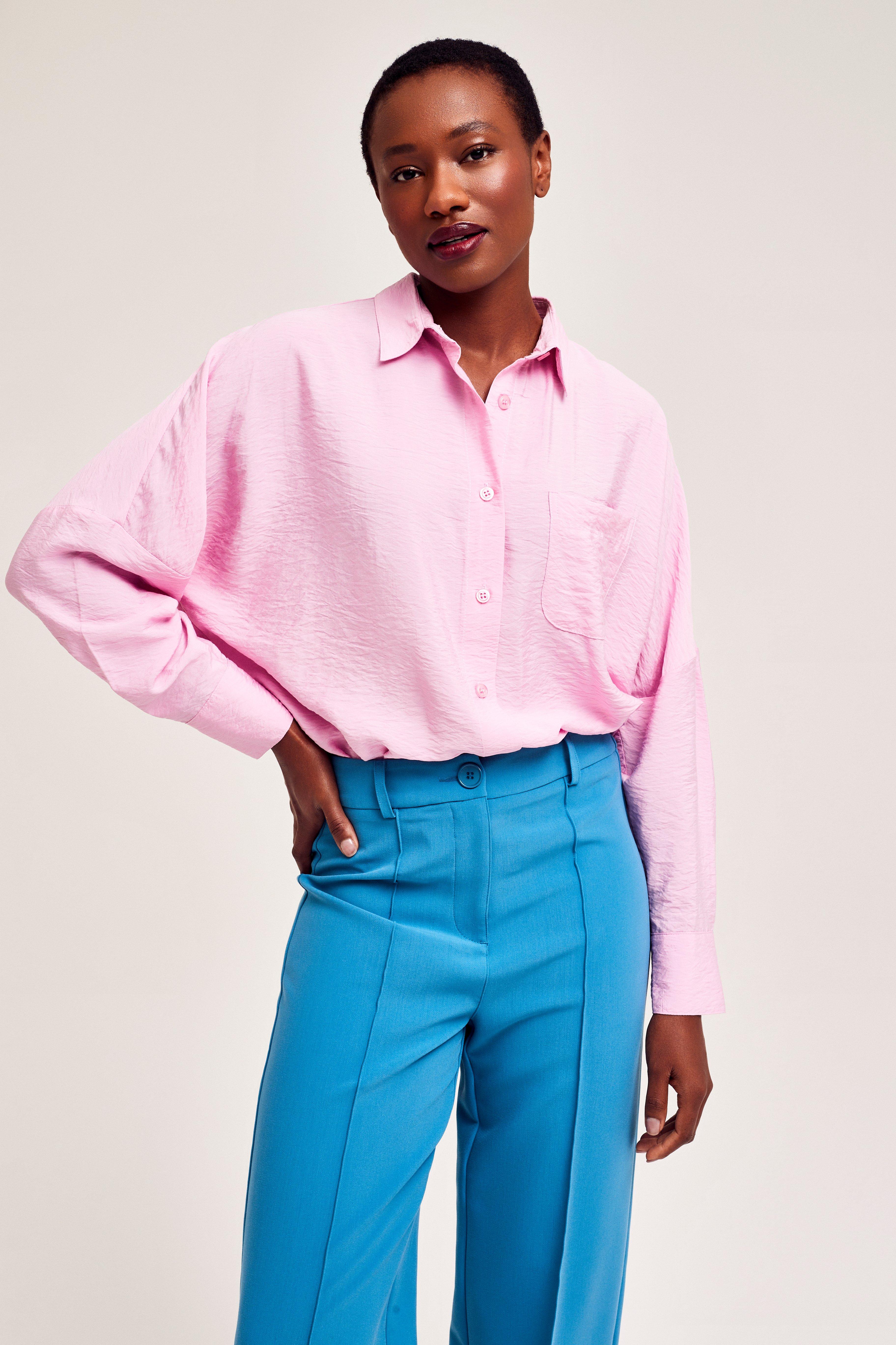 CKS Dames - WAZNA - blouse korte mouwen - lichtroze