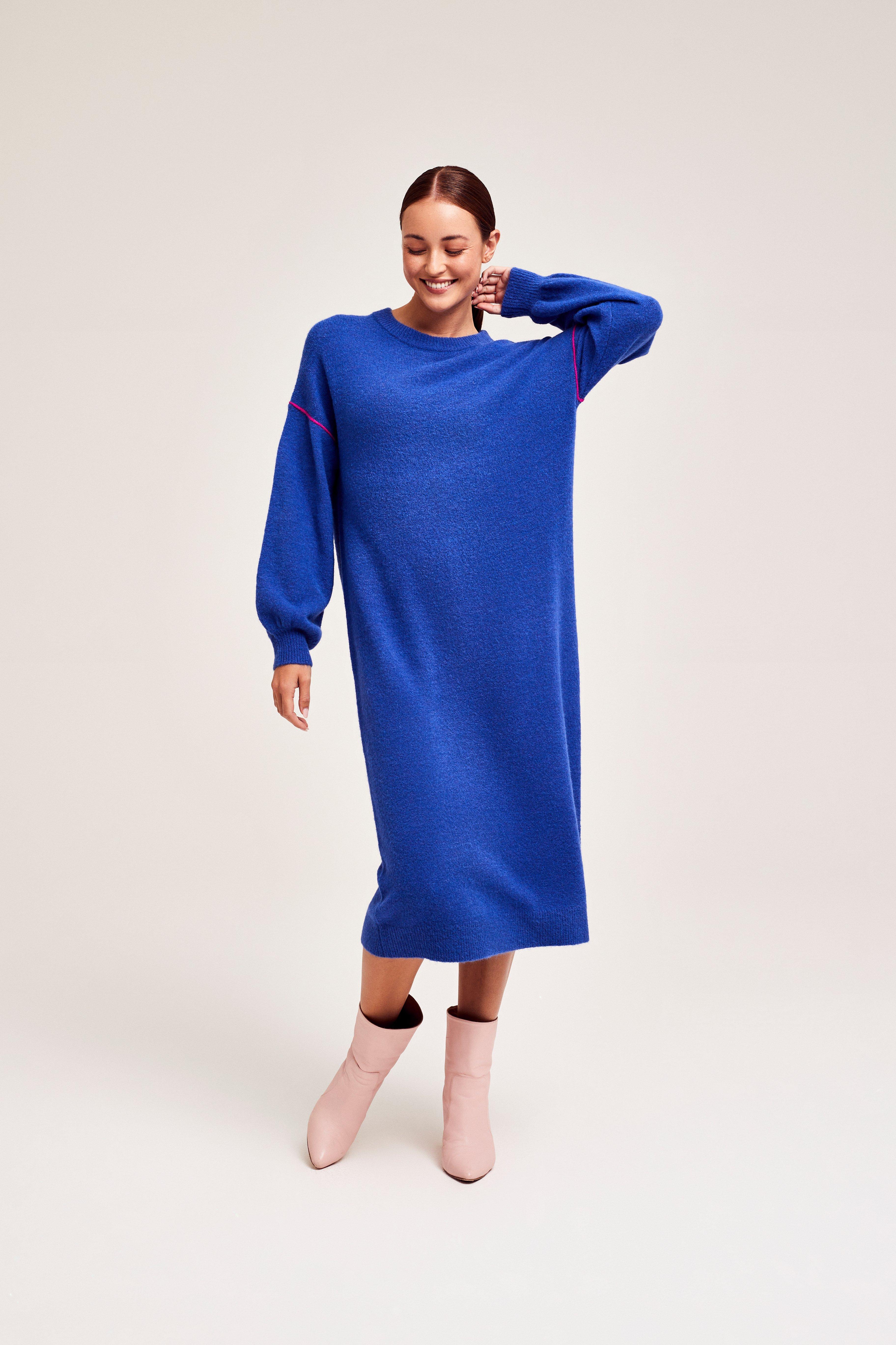 CKS Dames - PRELONG - robe midi - bleu