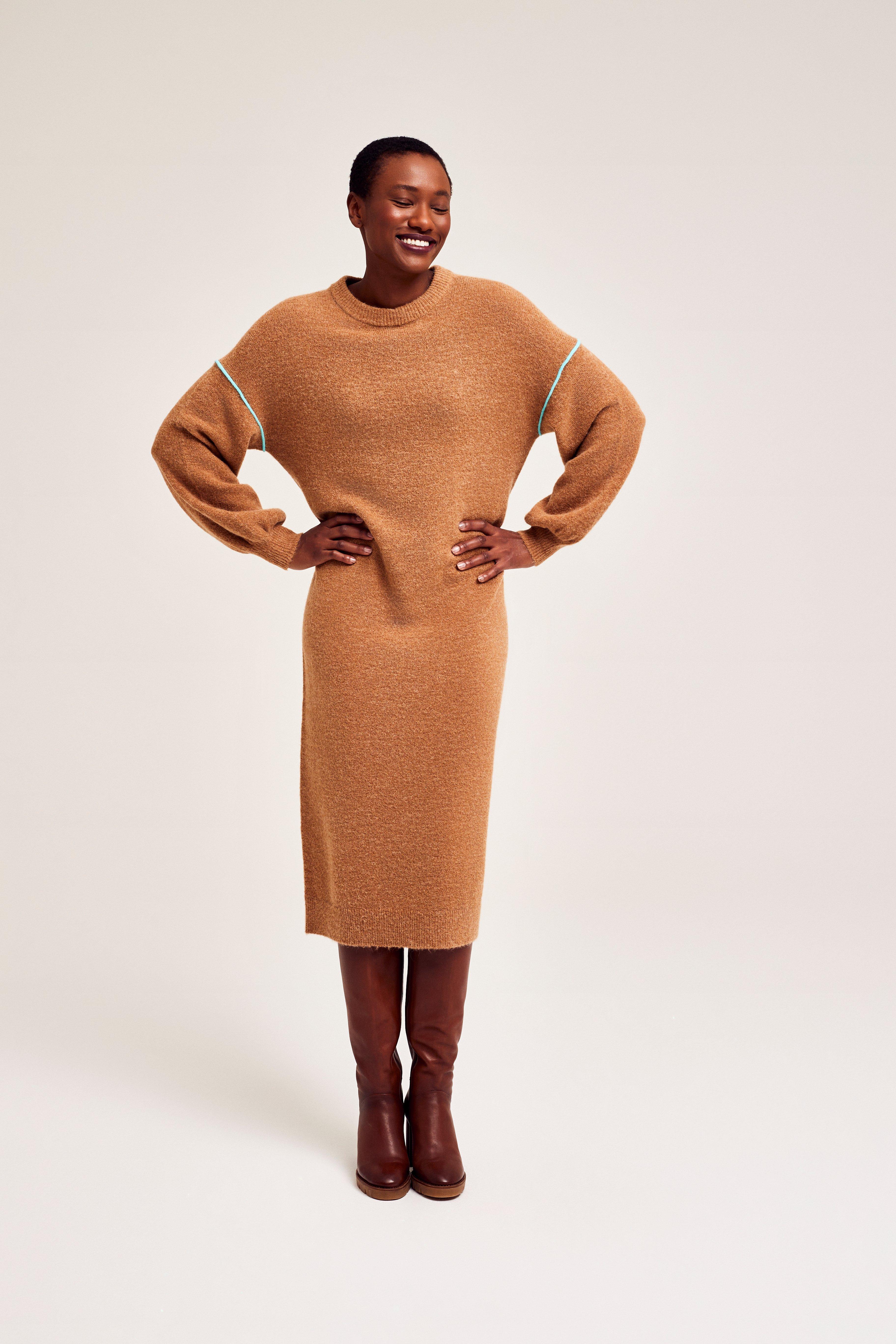 CKS Dames - PRELONG - Midi-Kleid - Braun