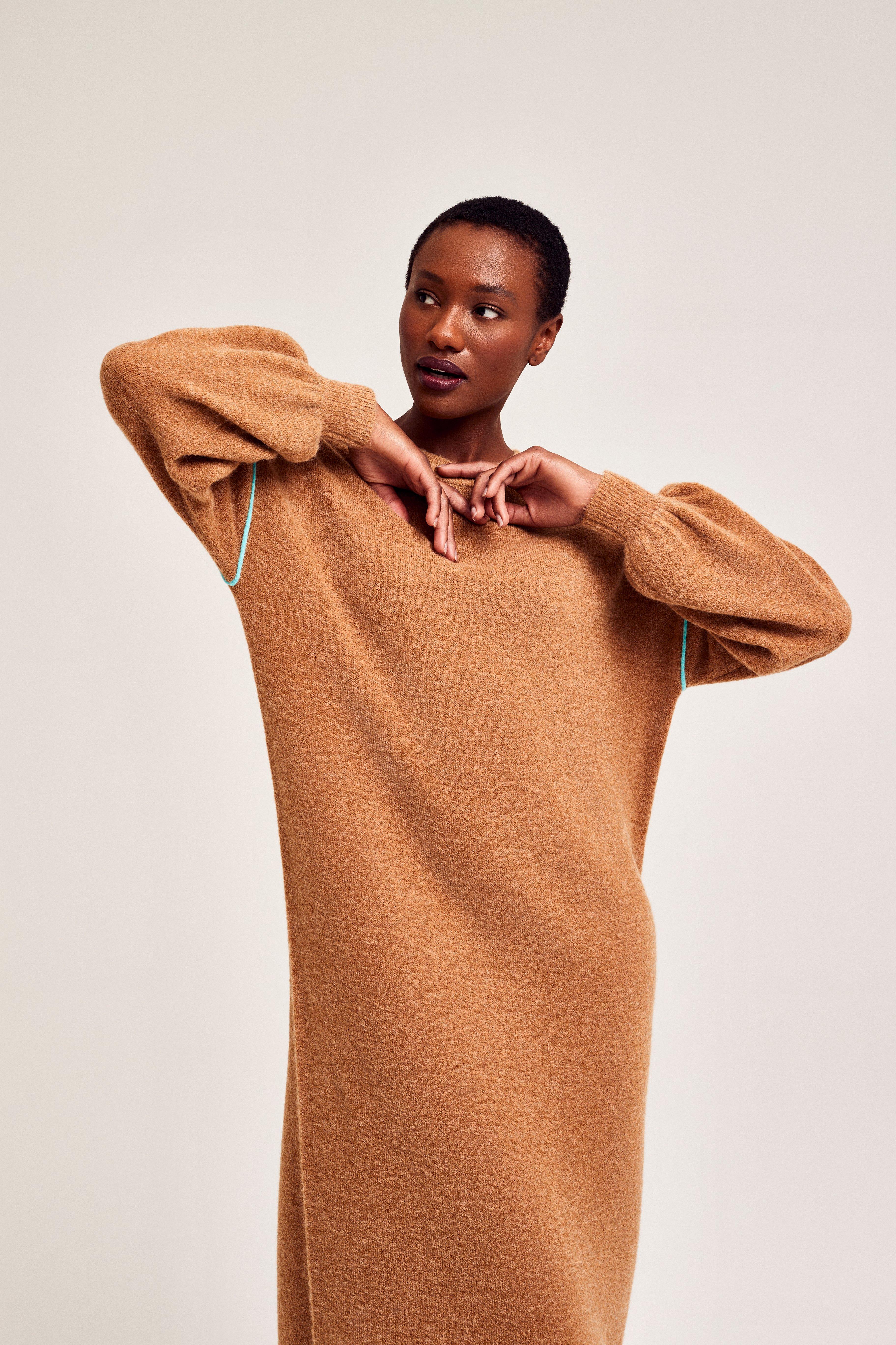 CKS Dames - PRELONG - robe midi - brun