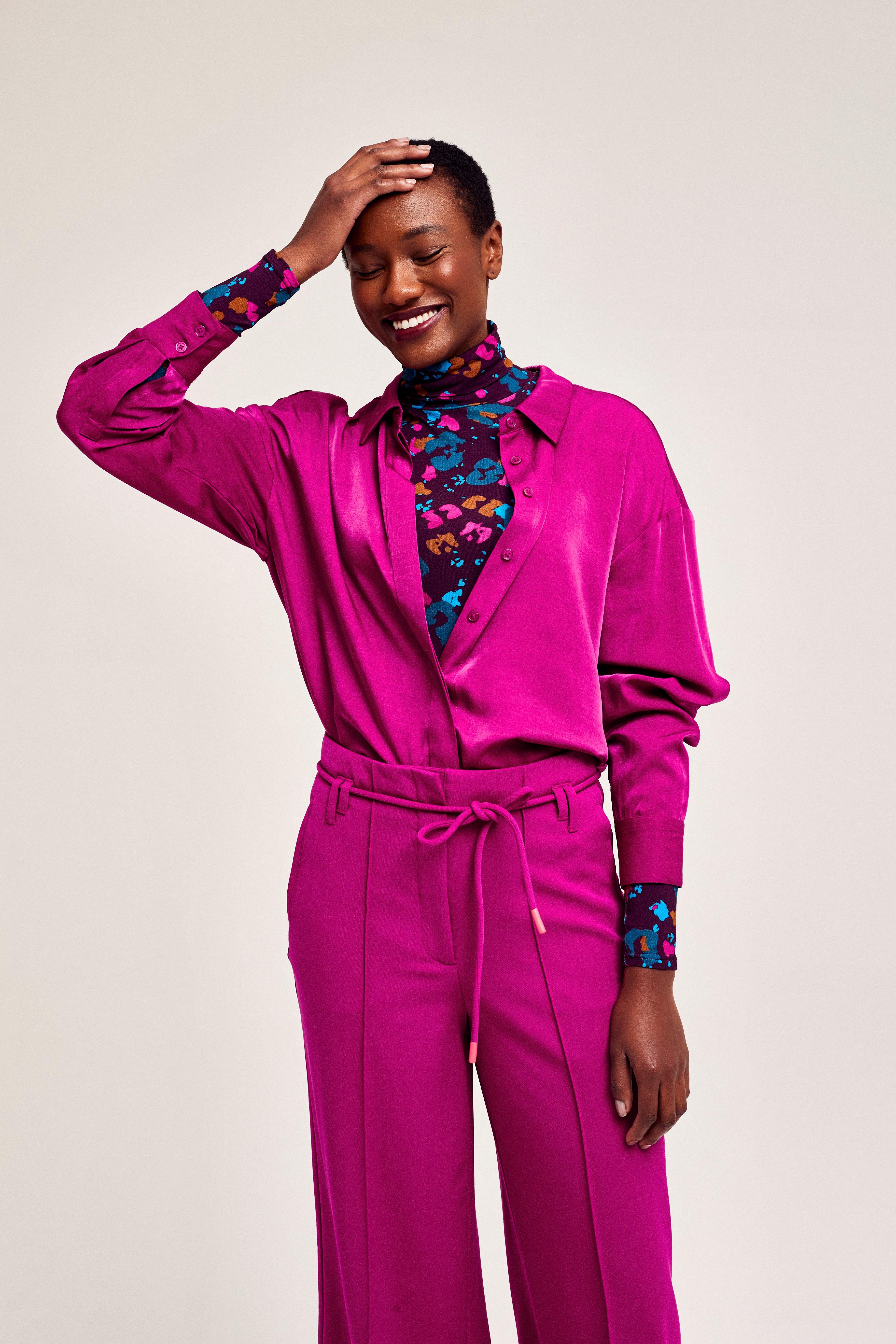 CKS Dames - WAZNA - blouse korte mouwen - oudroze