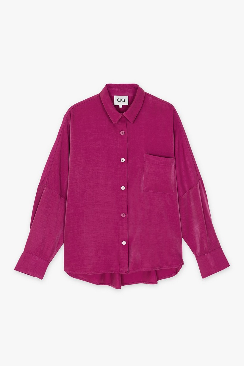 CKS Dames - WAZNA - blouse short sleeves - dark pink