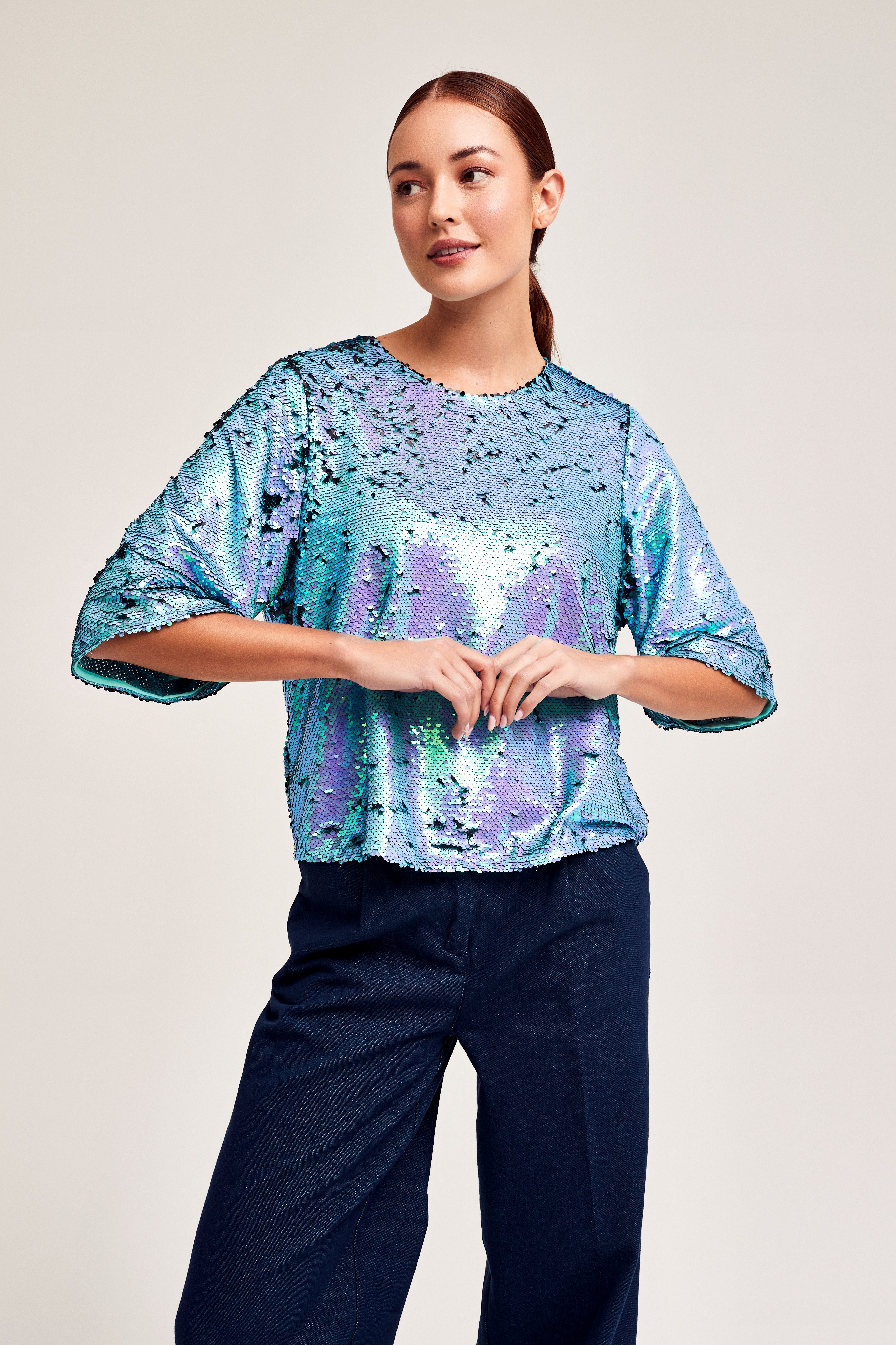 CKS Dames - TIRIA - blouse korte mouwen - felblauw