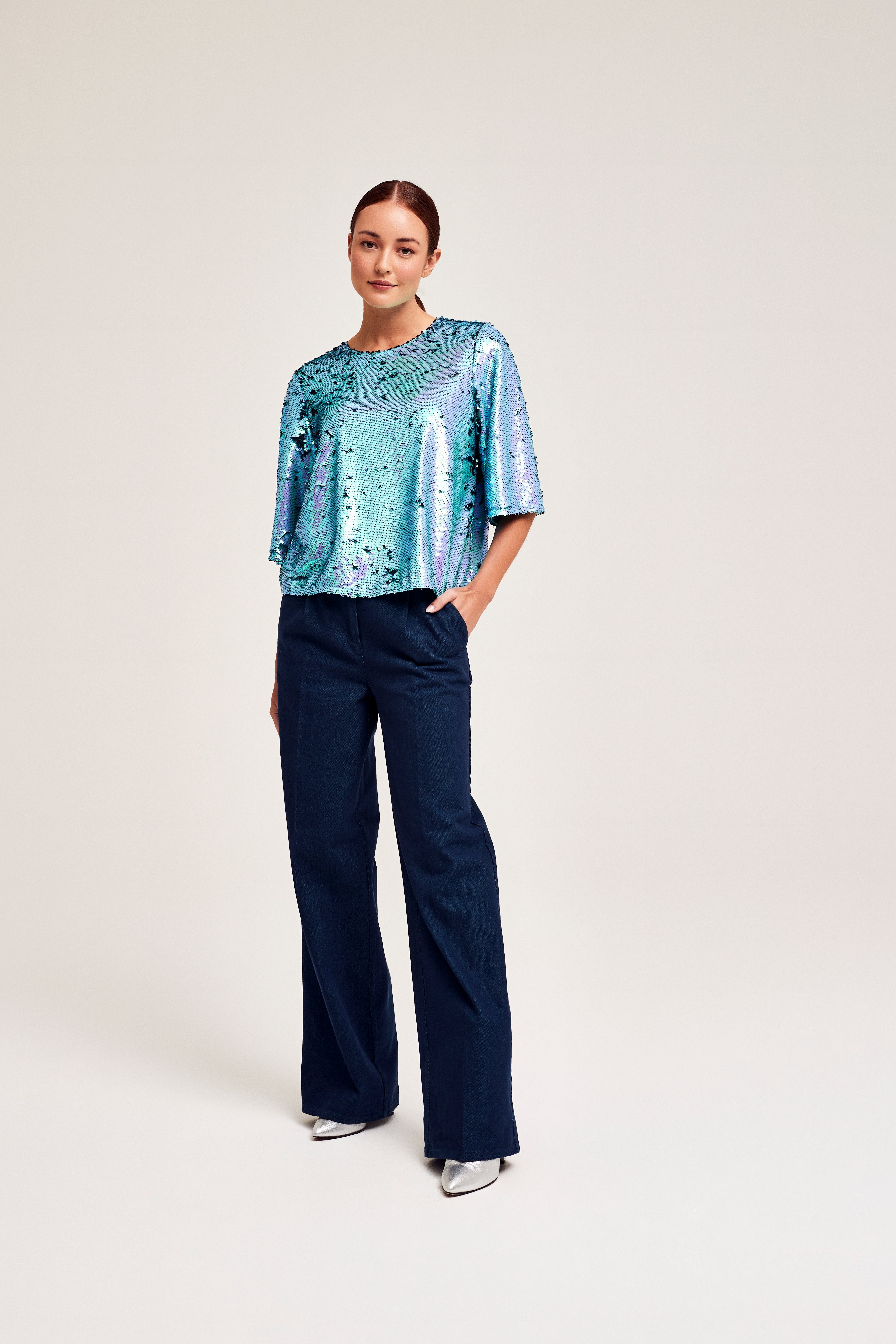 CKS Dames - TIRIA - blouse korte mouwen - felblauw