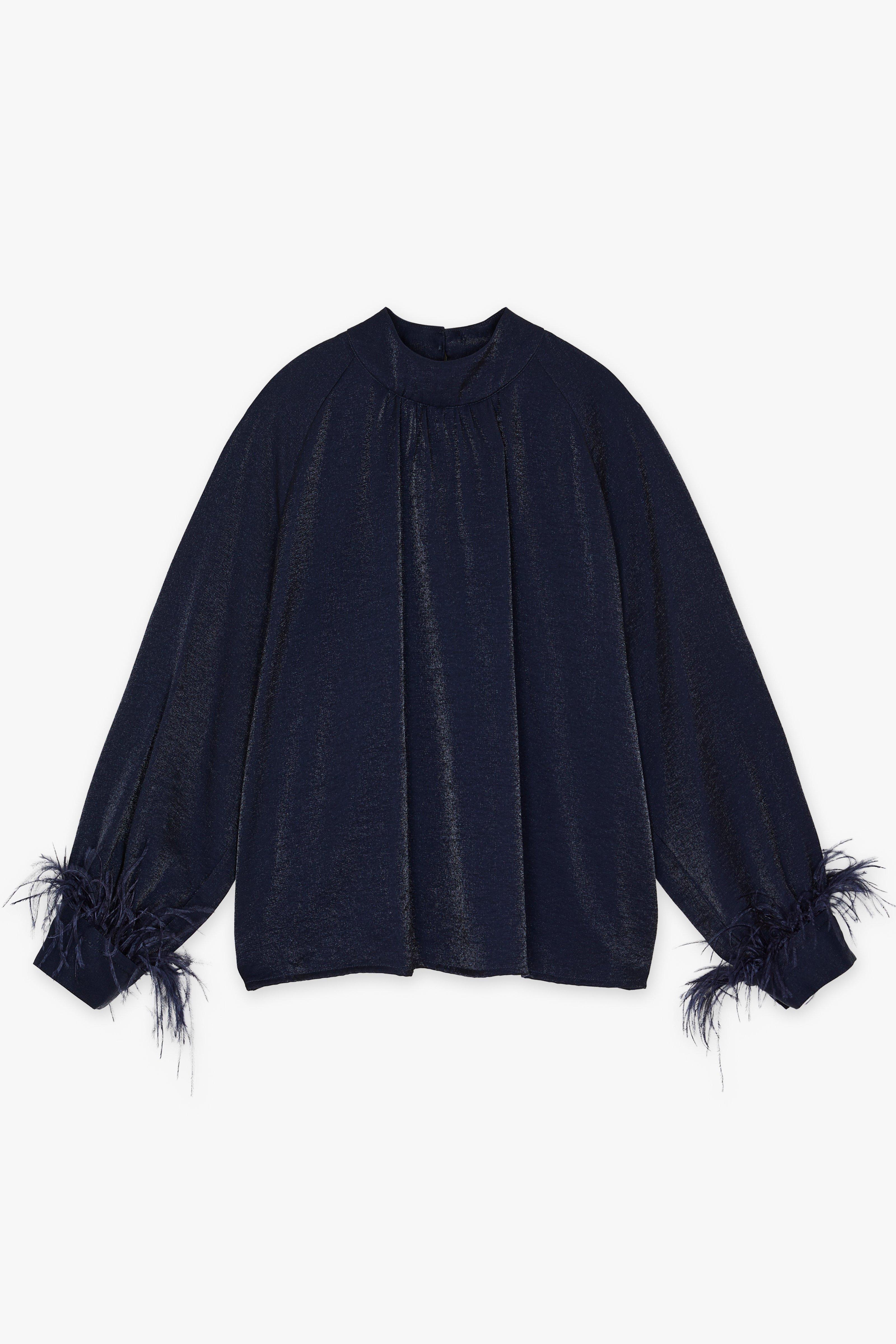 CKS Dames - SHAYS - Bluse Kurze Ärmel - Dunkelblau