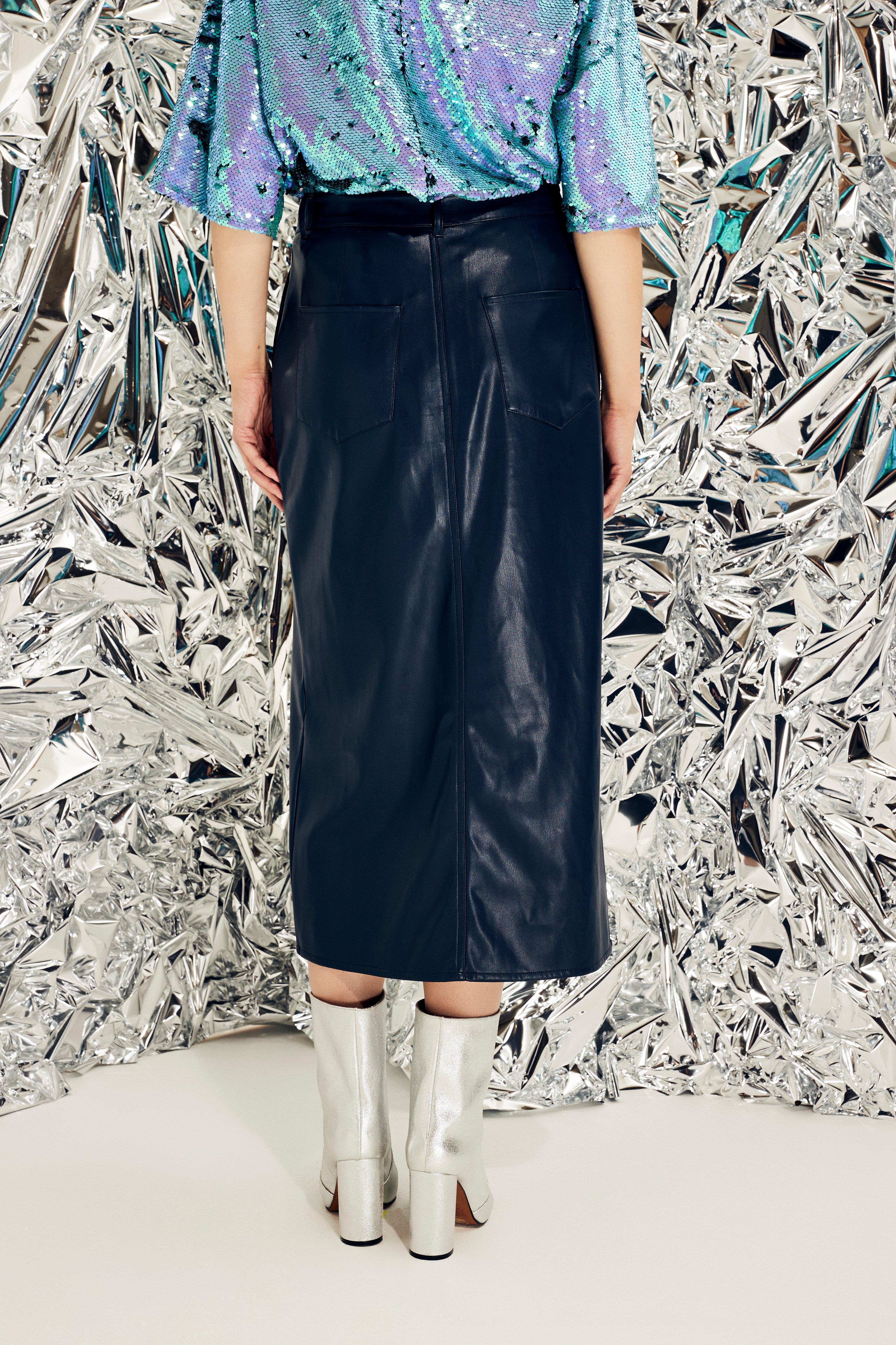 CKS Dames - SKIPPY - midi skirt - dark blue