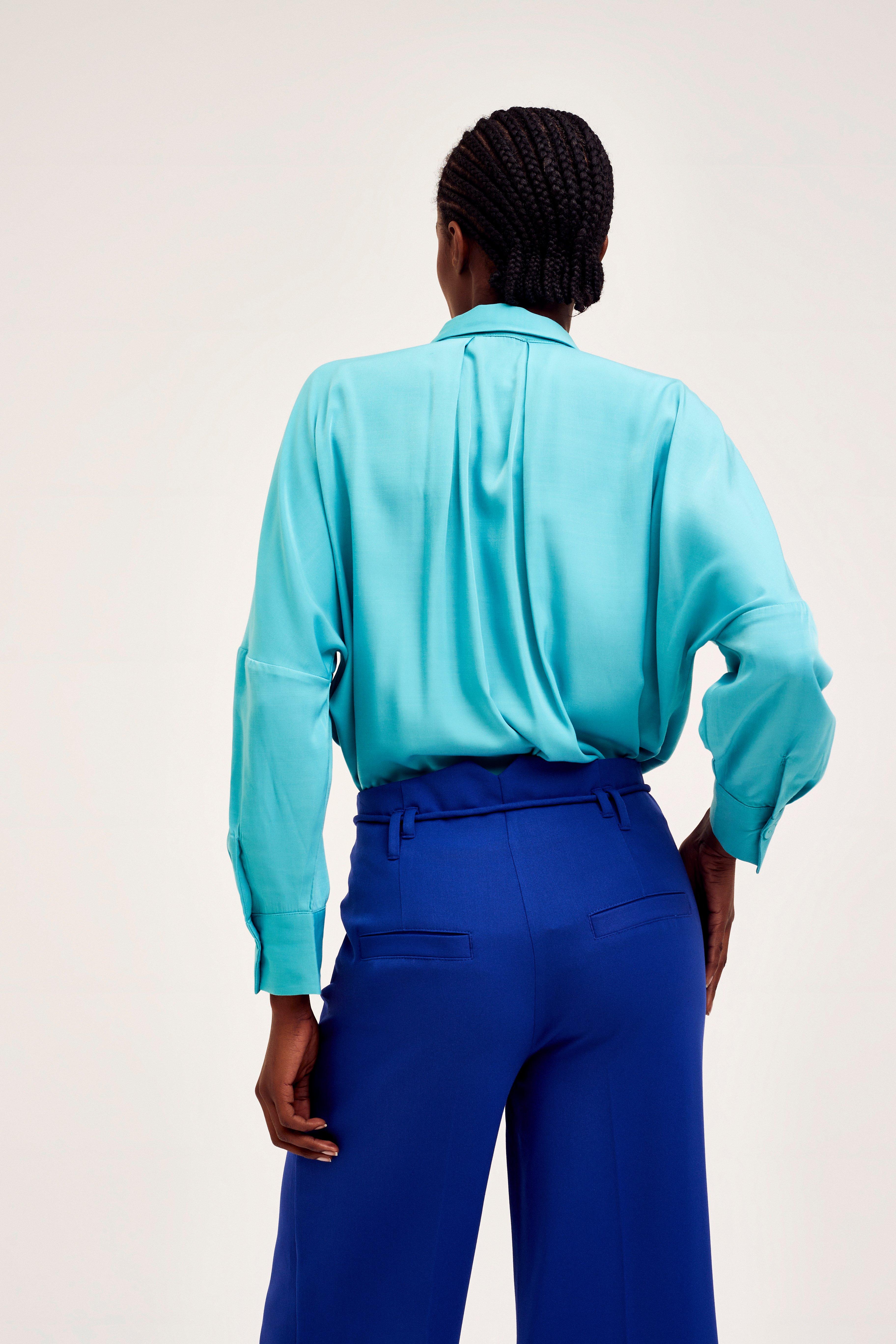 CKS Dames - WAZNA - blouse korte mouwen - intens blauw