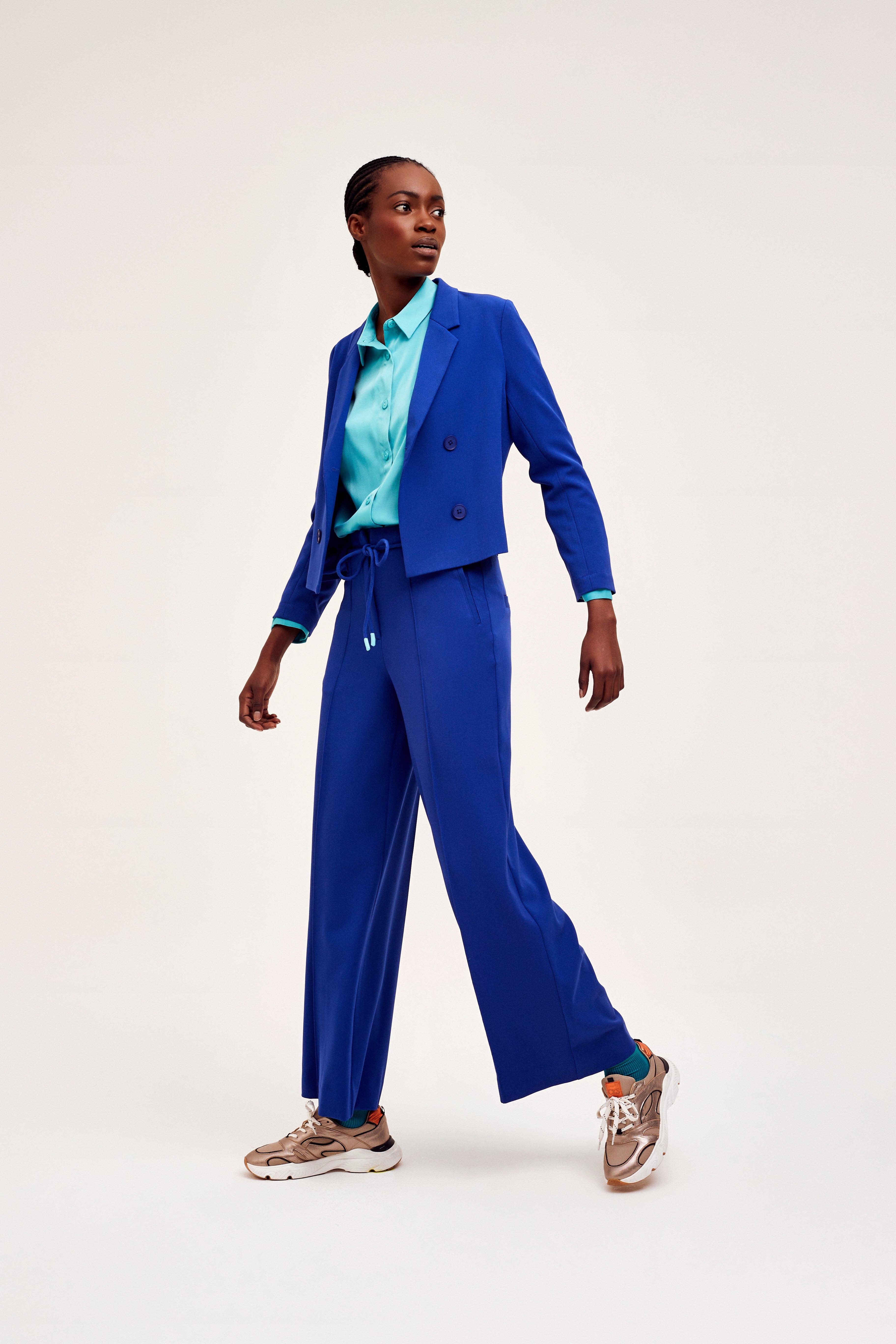 CKS Dames - WAZNA - blouse korte mouwen - intens blauw