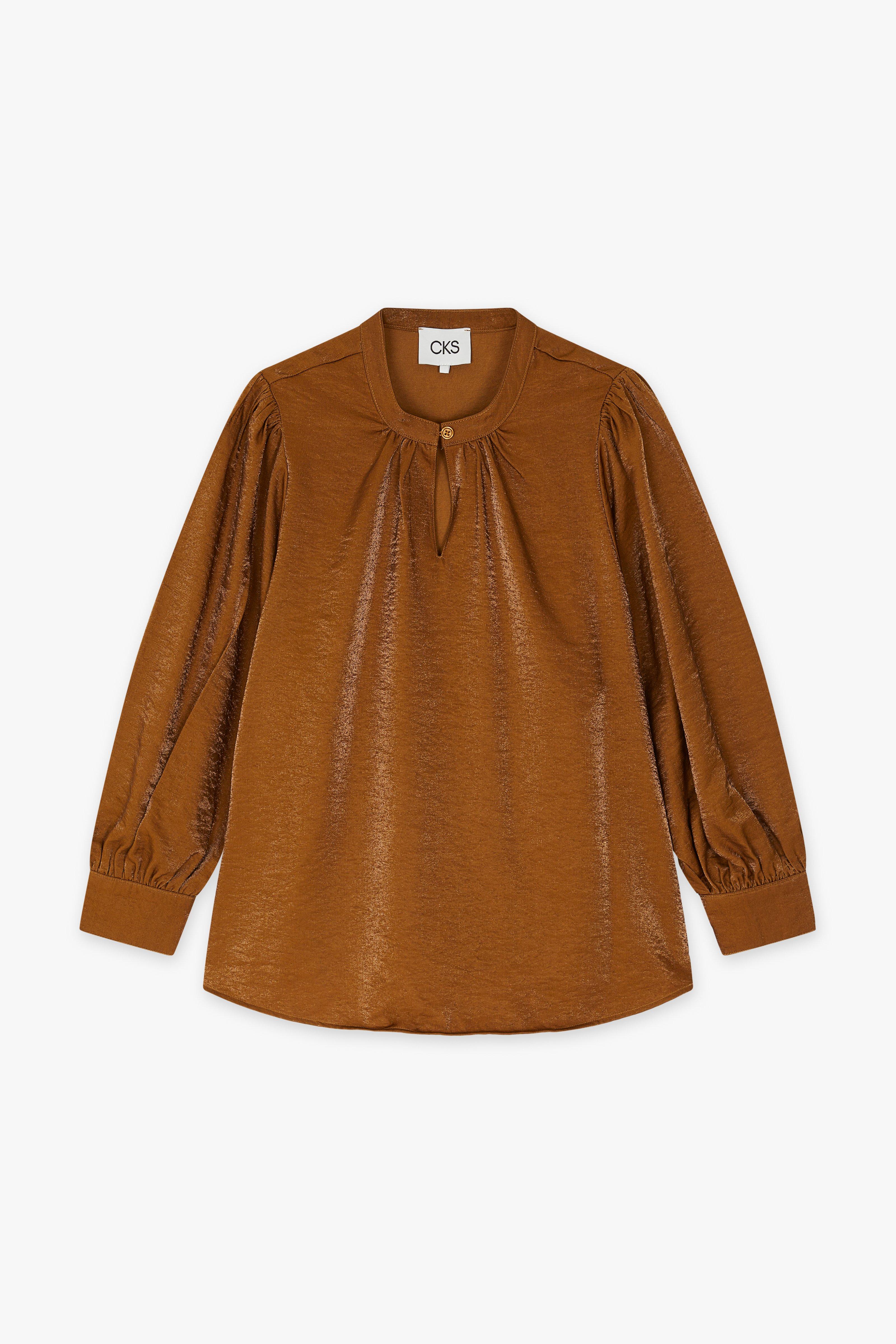 CKS Dames - MICKEY - blouse korte mouwen - lichtbruin