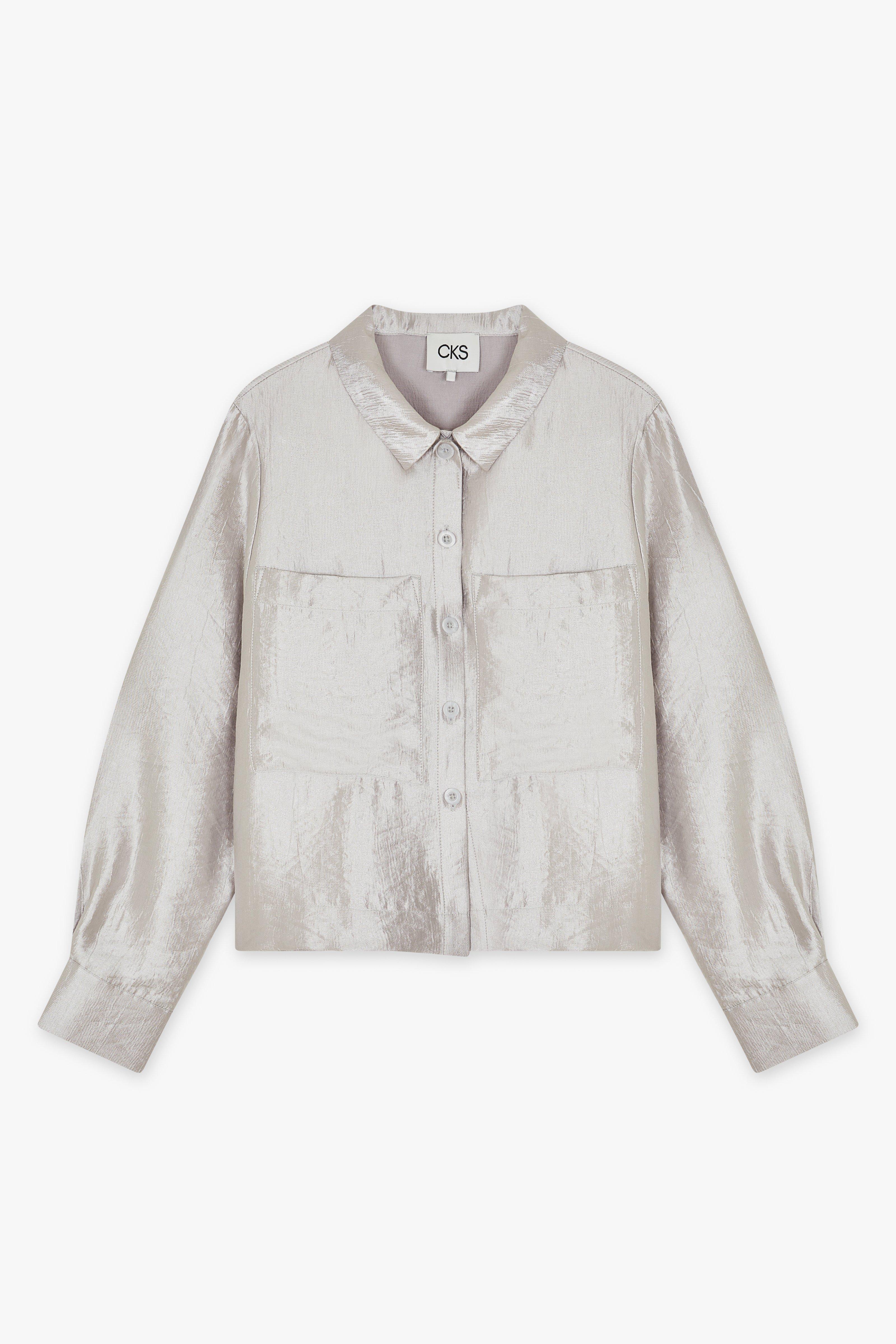 CKS Dames - SELINOS - blouse korte mouwen - grijs