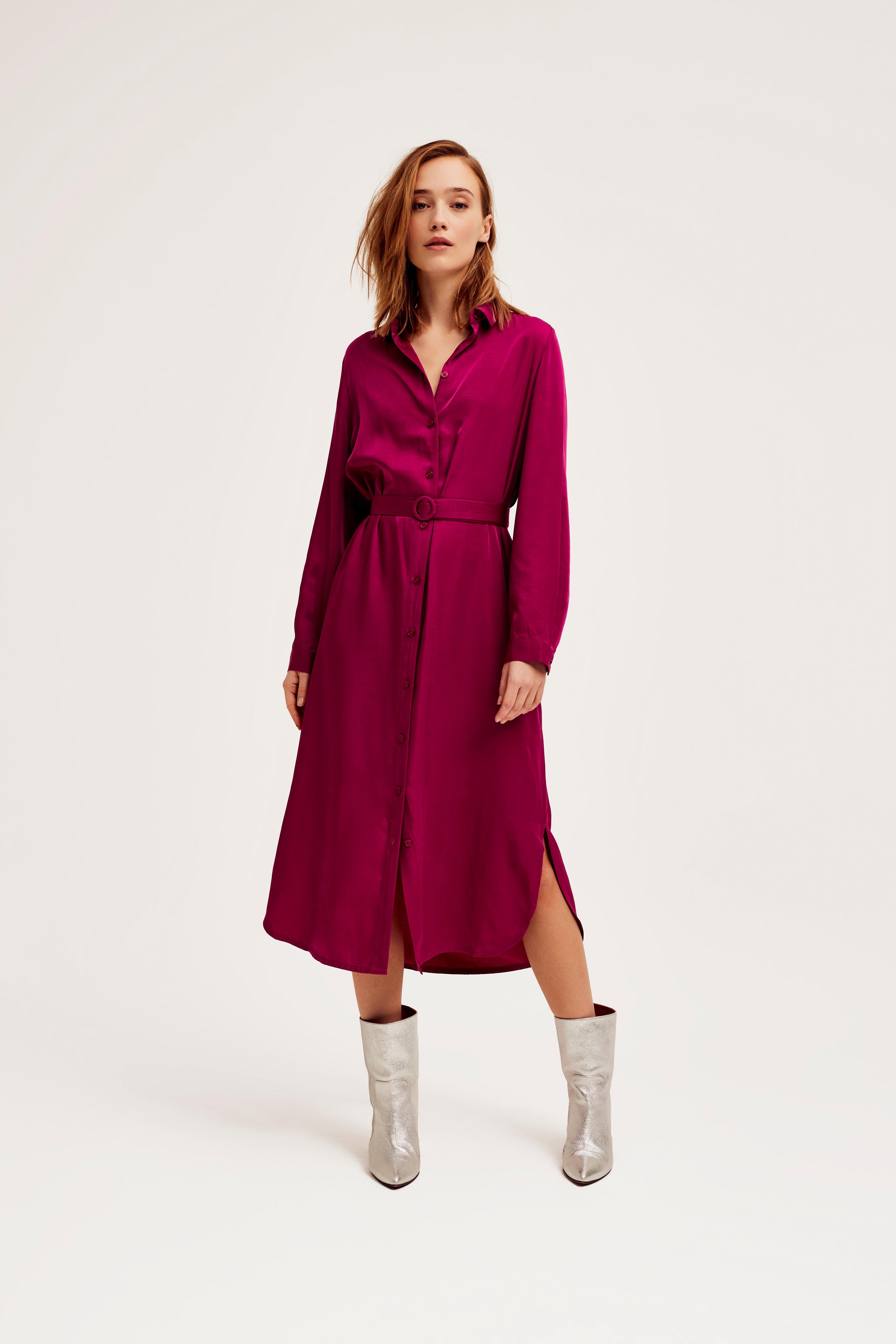 CKS Dames - LAPIS - midi dress - dark pink