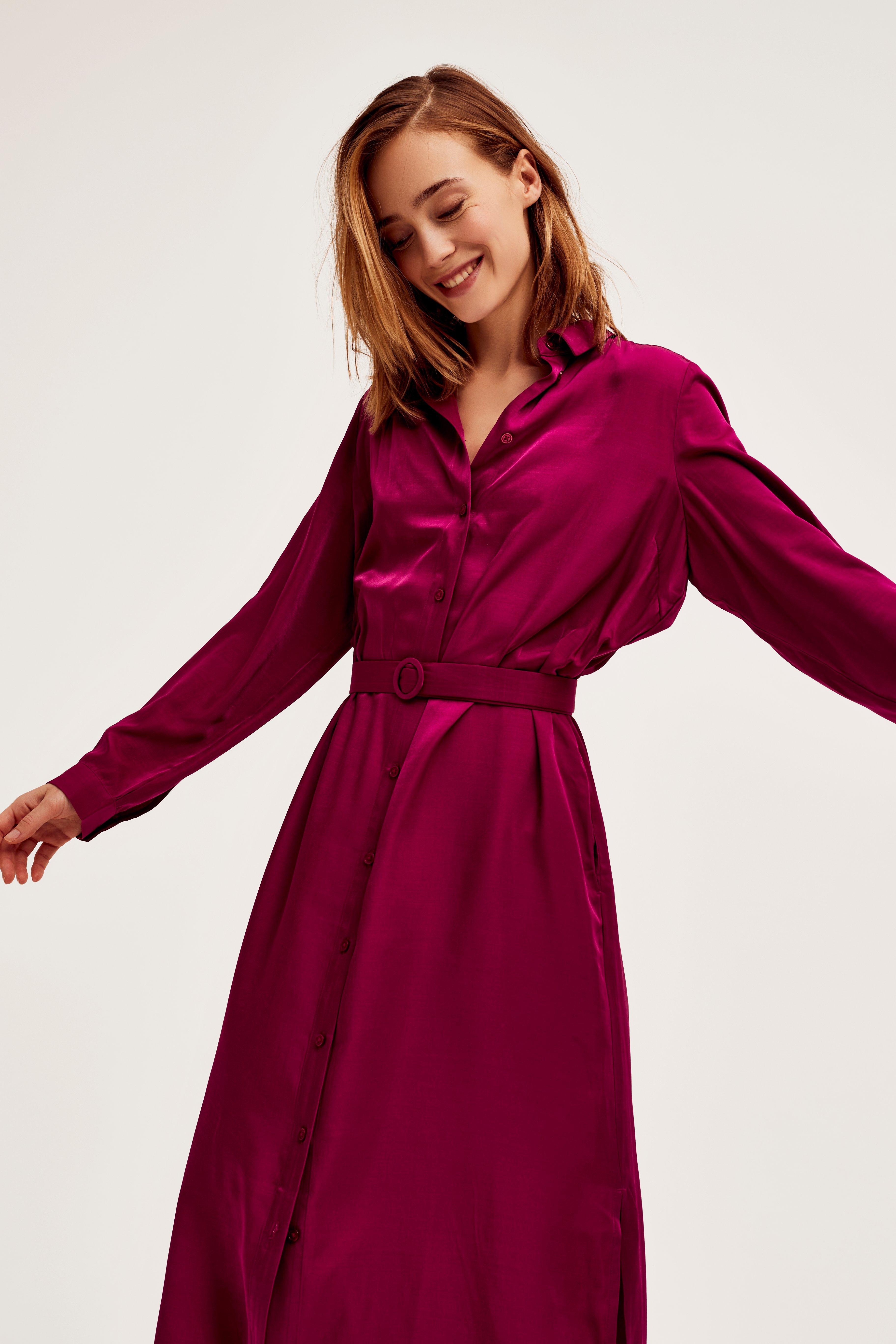 CKS Dames - LAPIS - midi dress - dark pink