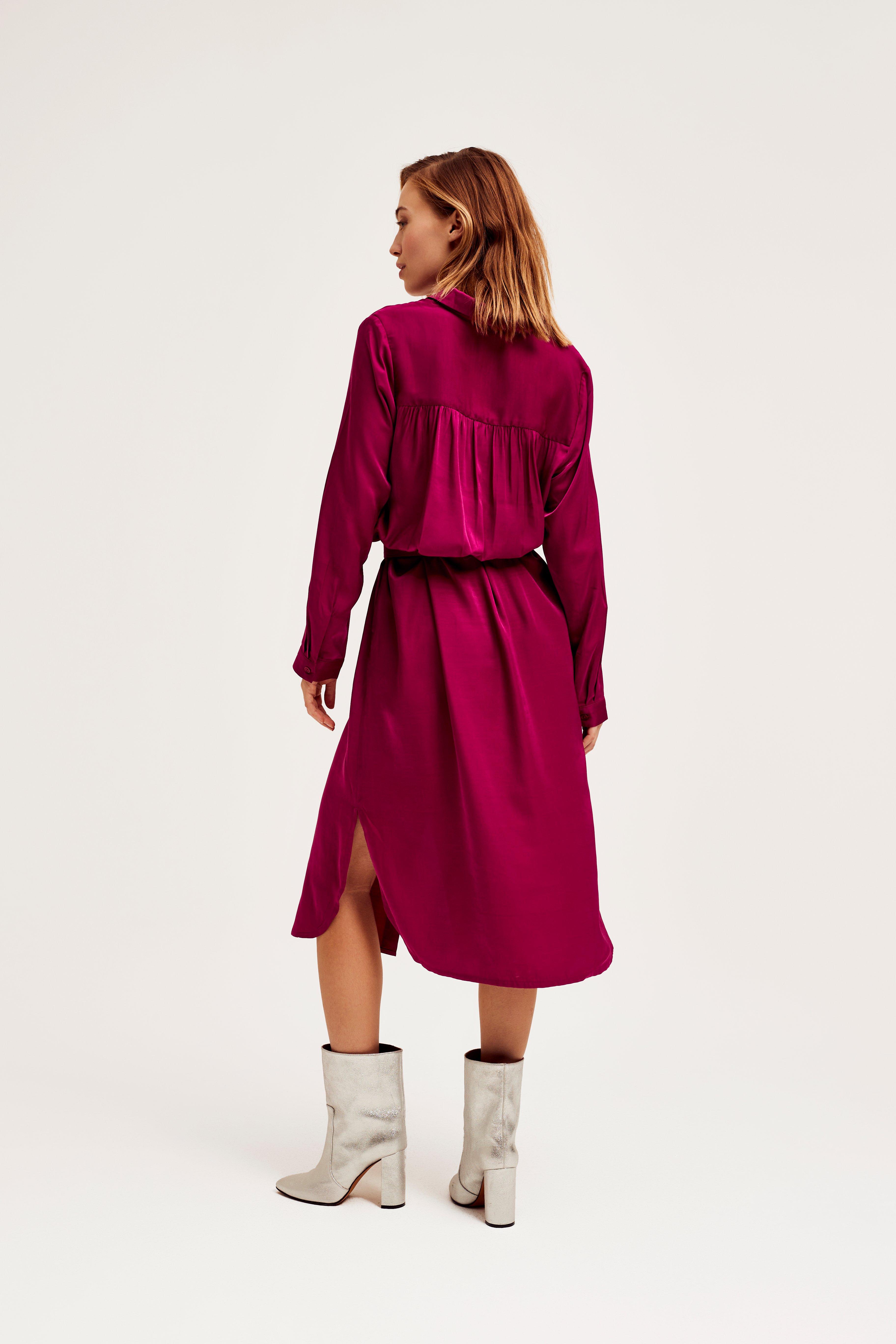 CKS Dames - LAPIS - midi dress - dark pink