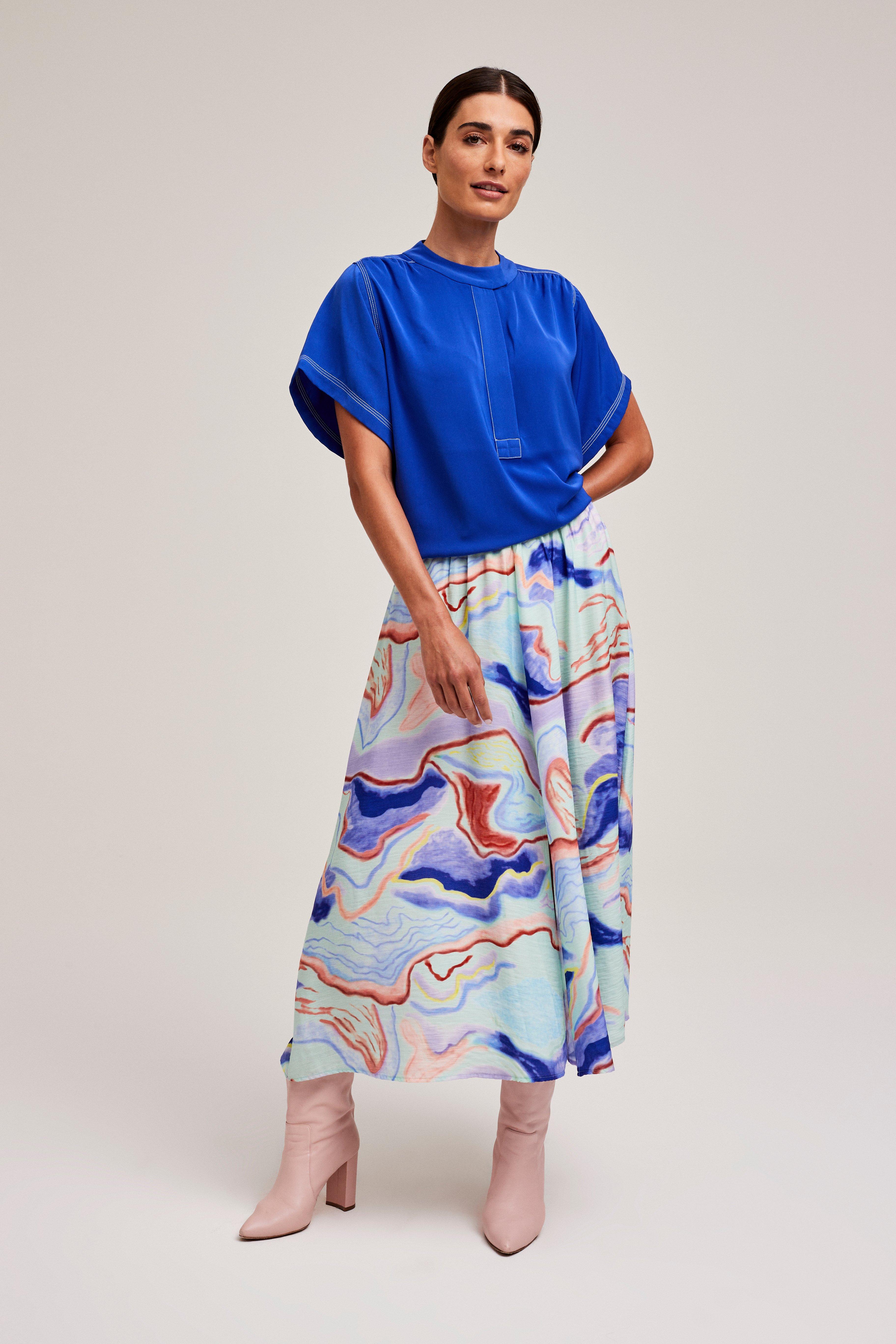 CKS Dames - LEDO - blouse lange mouwen - blauw