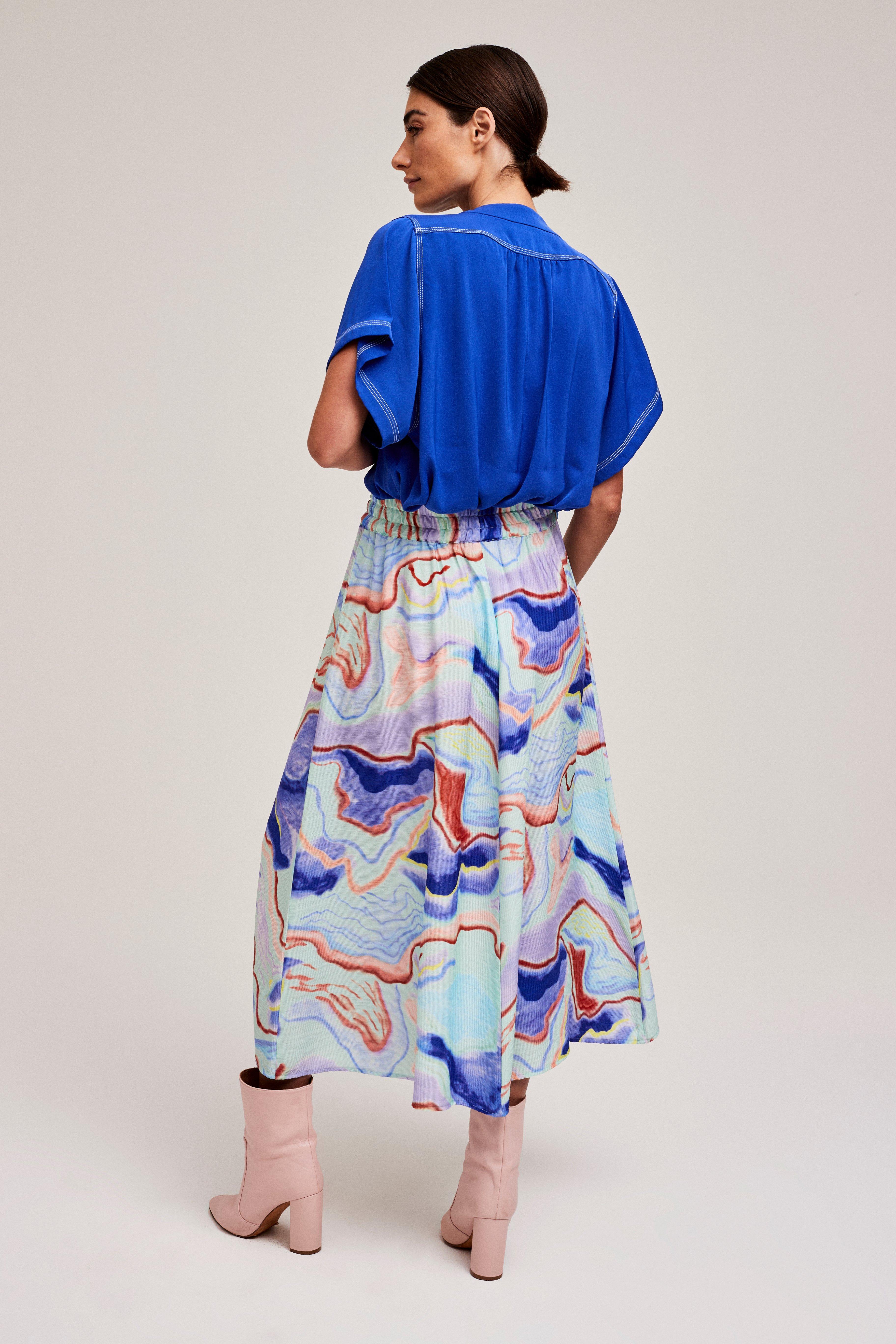 CKS Dames - LEDO - blouse lange mouwen - blauw