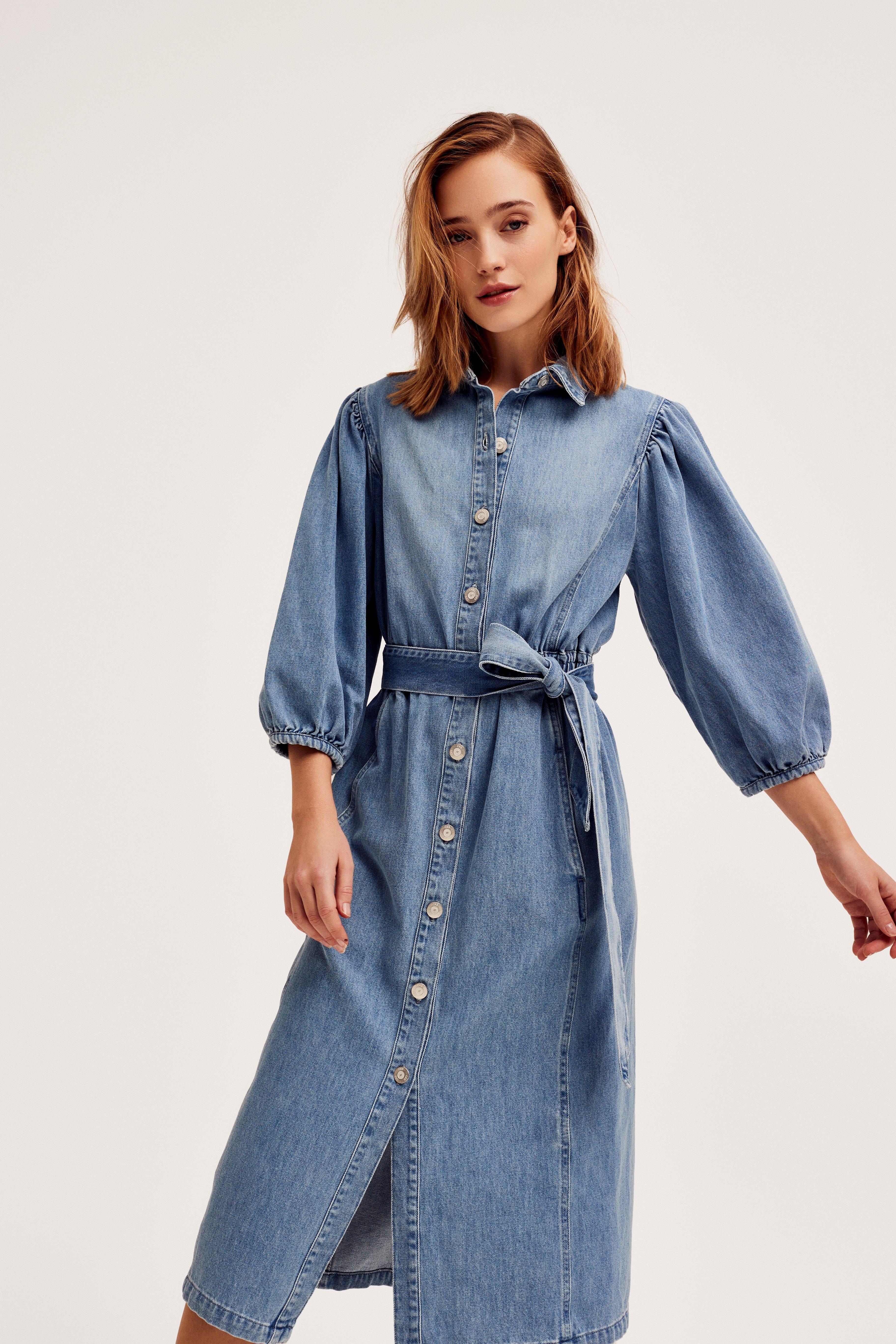CKS Dames - IVORYS - robe midi - bleu