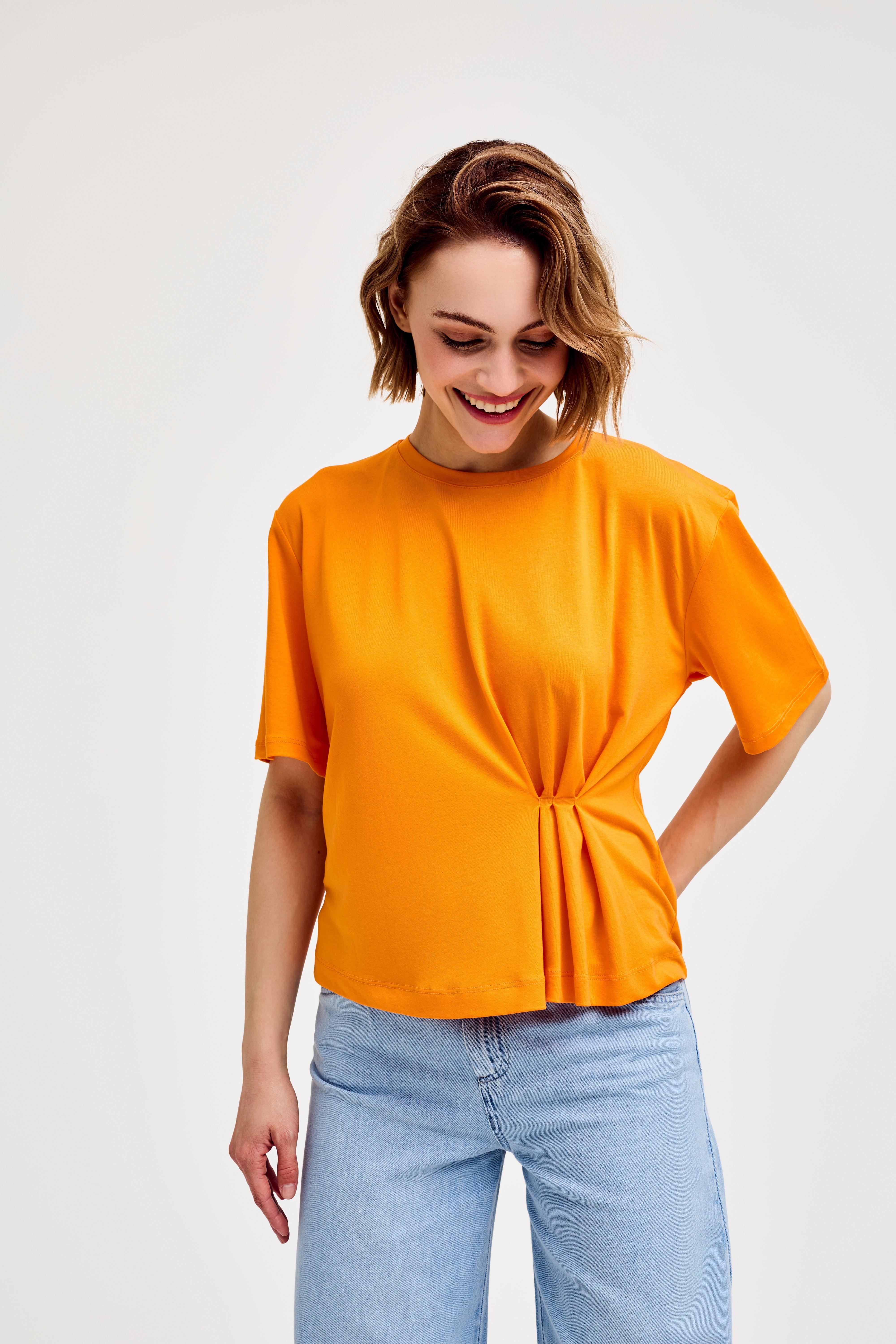 CKS Dames - TWIST - T-Shirt Kurzarm - Hellorange