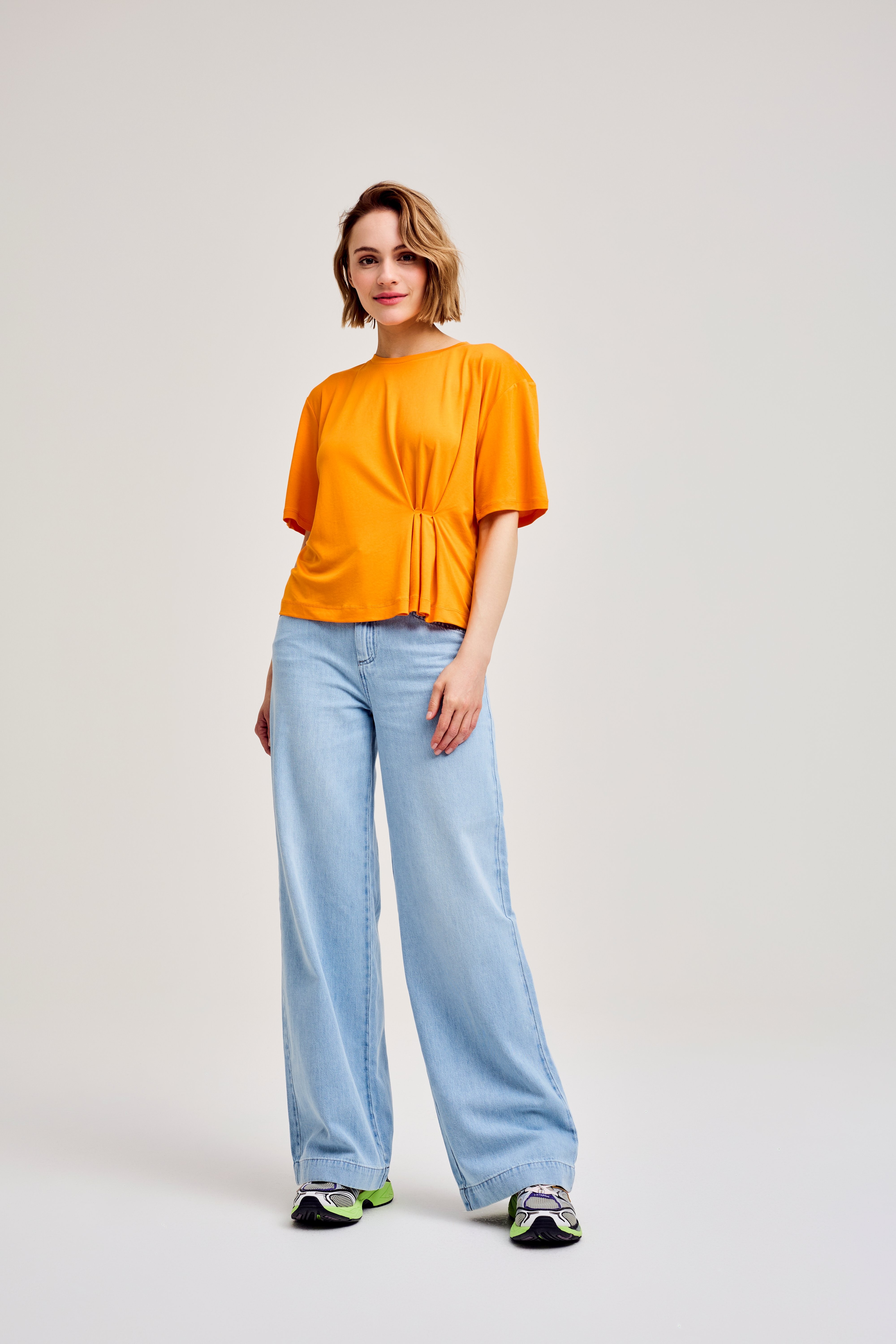 CKS Dames - TWIST - t-shirt korte mouwen - intens oranje