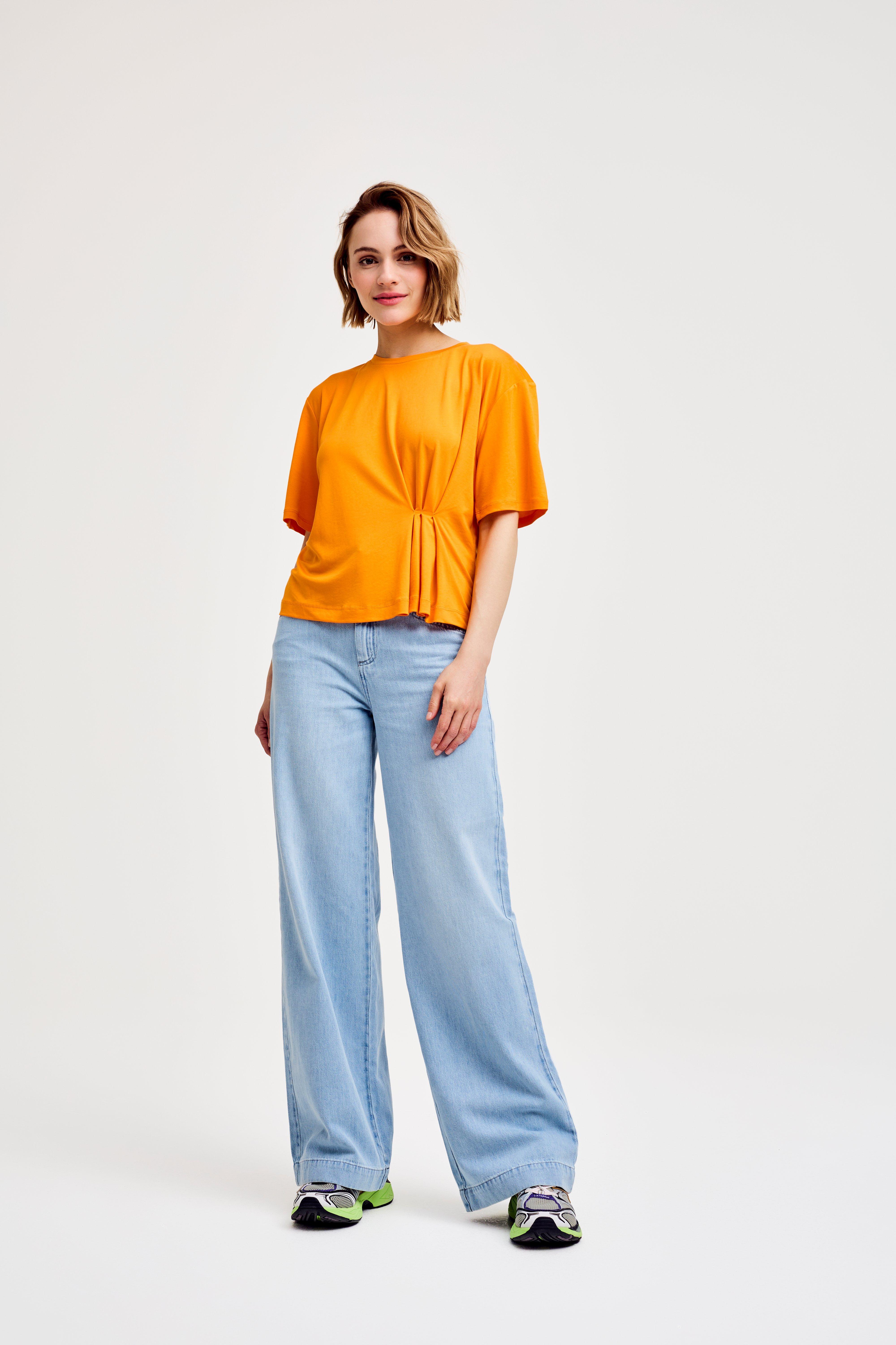 CKS Dames - TWIST - t-shirt korte mouwen - intens oranje