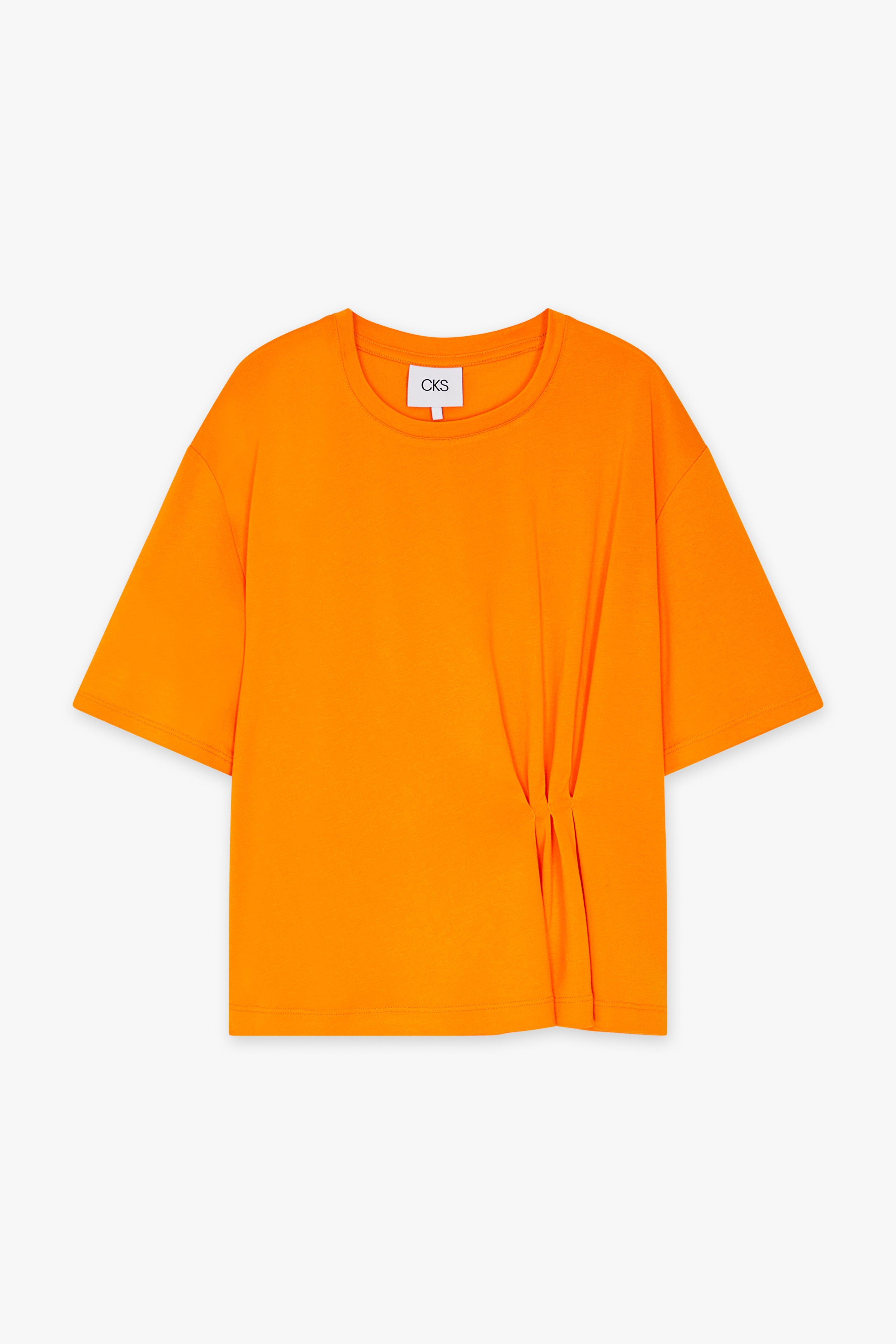 CKS Dames - TWIST - t-shirt korte mouwen - feloranje