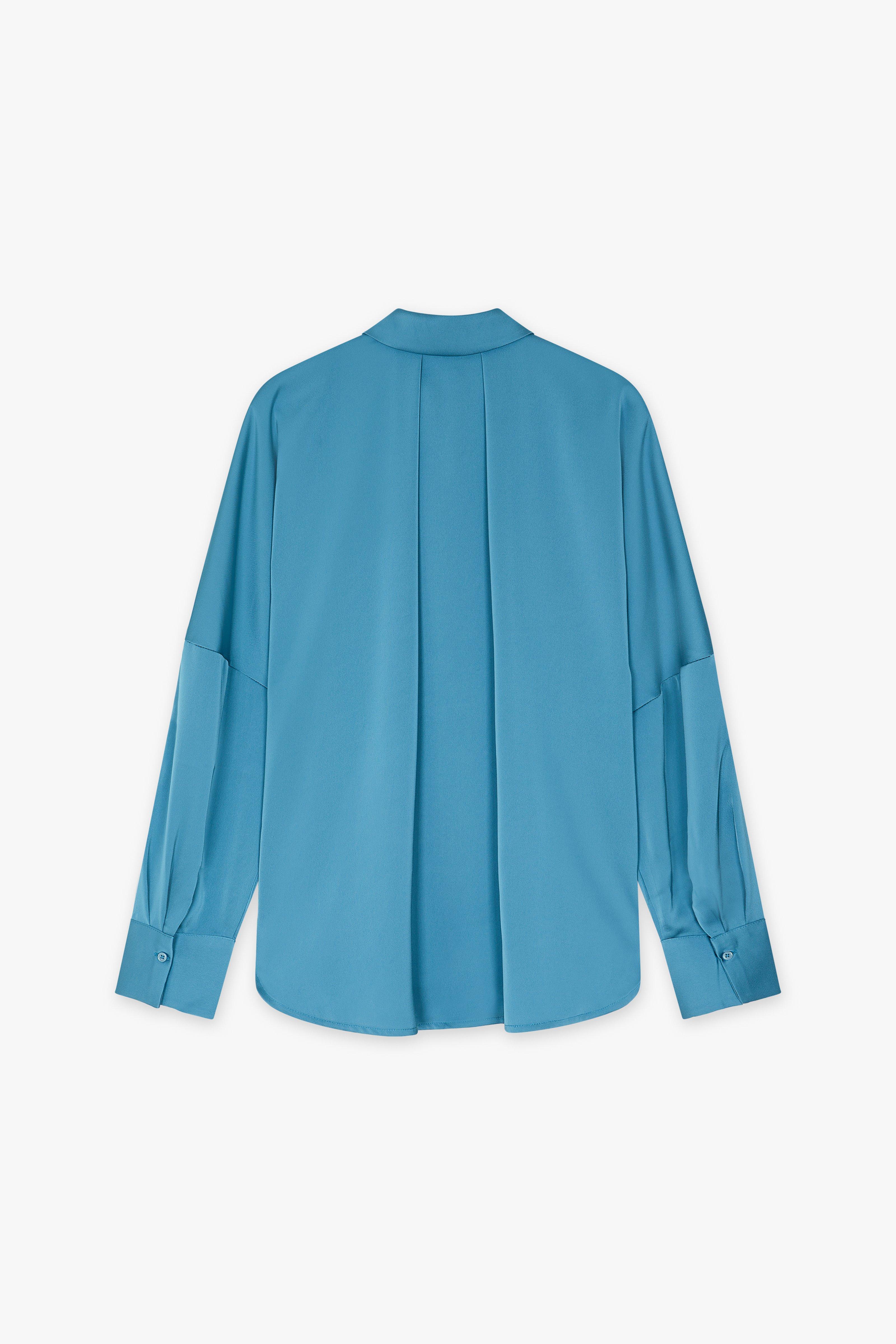 CKS Dames - SANZA - blouse korte mouwen - blauw