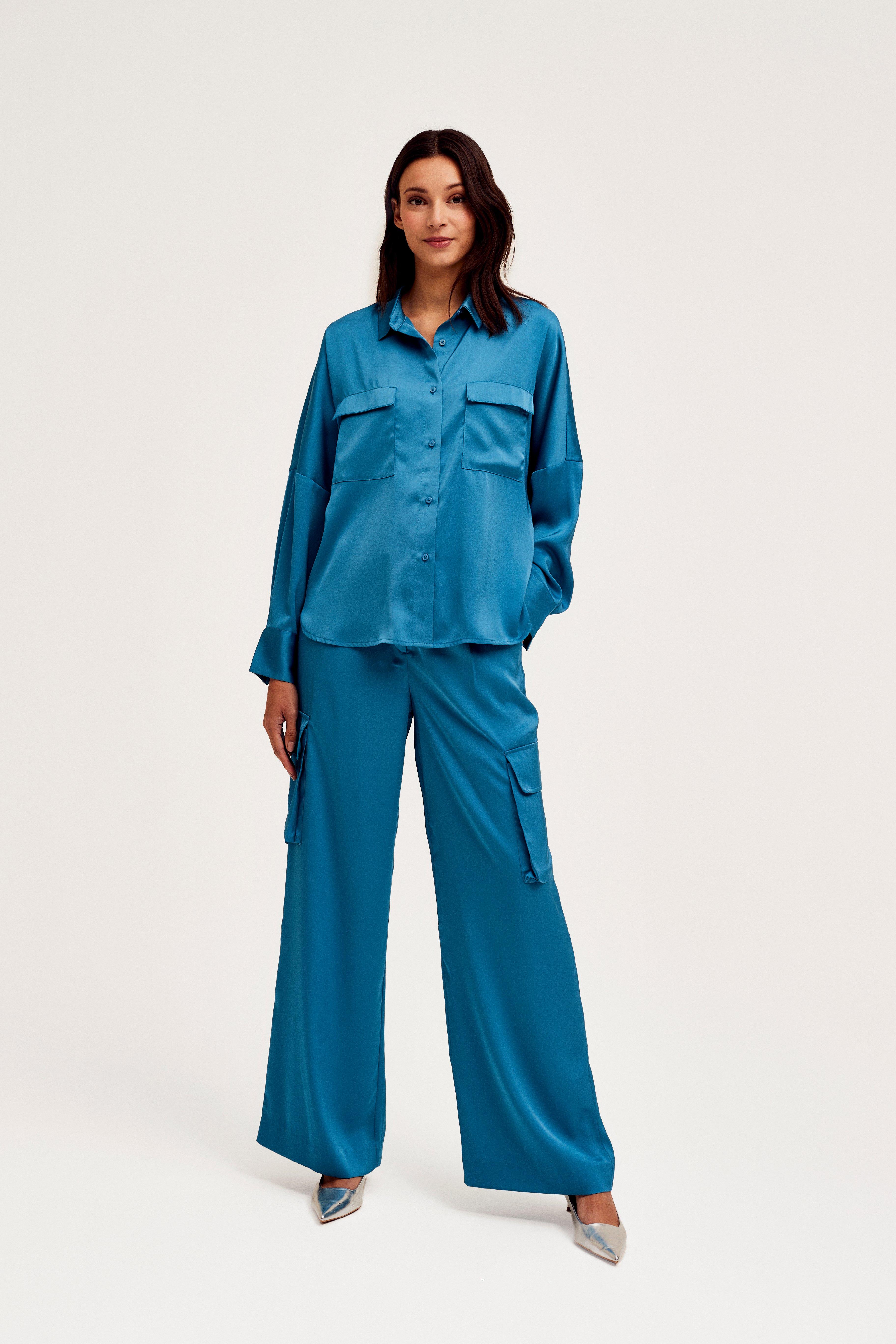 CKS Dames - SANZA - Bluse Kurze Ärmel - Blau