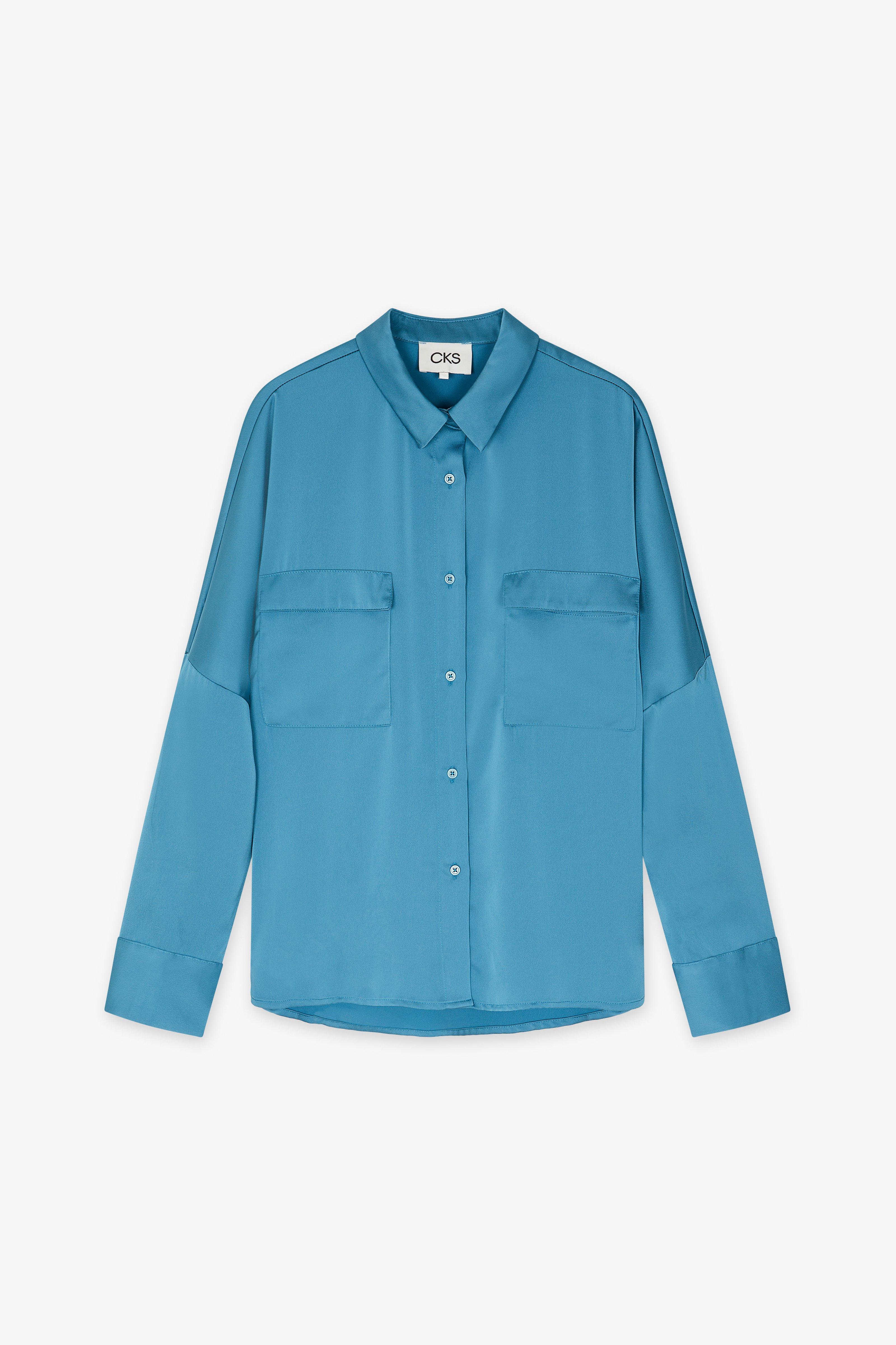 CKS Dames - SANZA - Bluse Kurze Ärmel - Blau