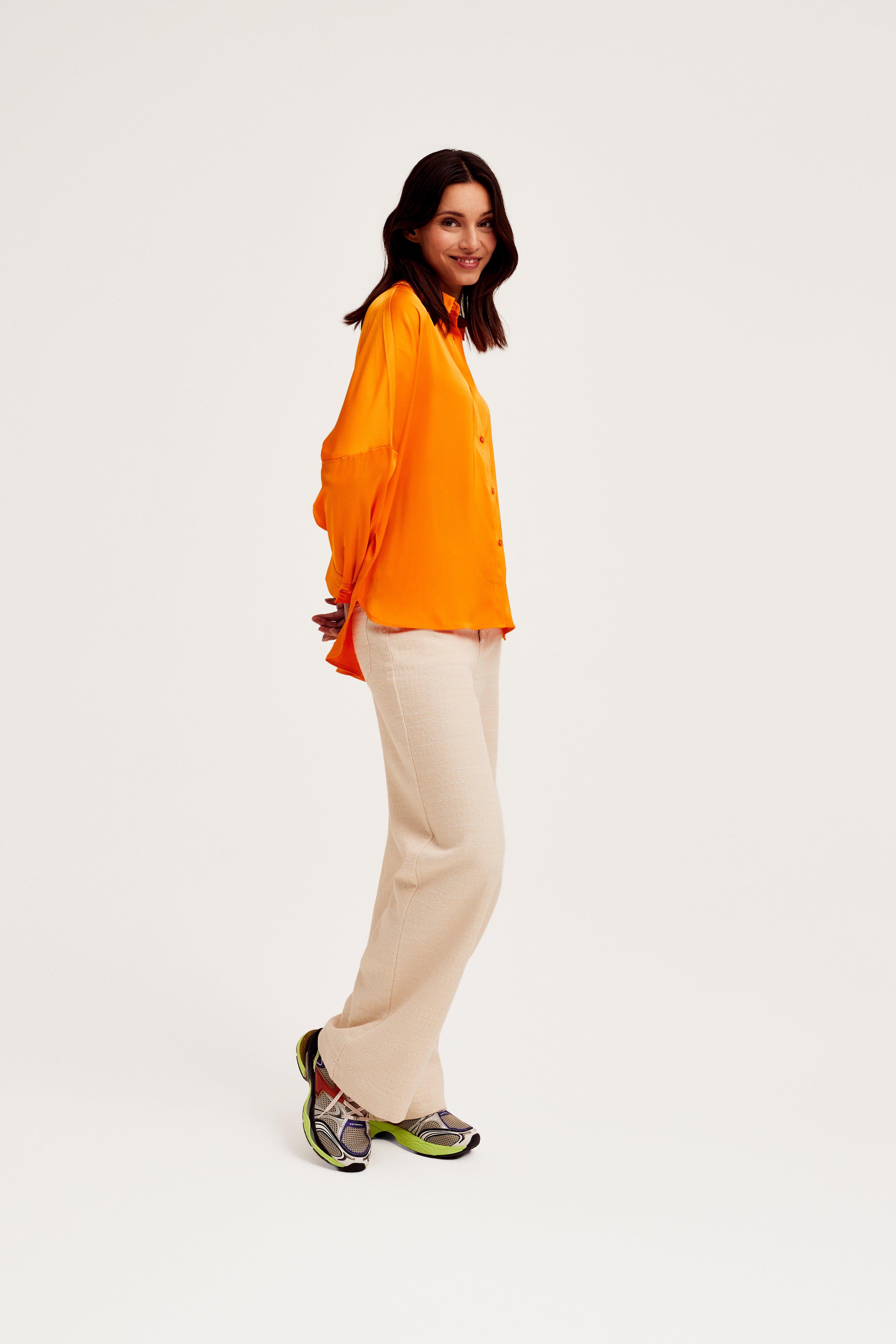 CKS Dames - WAZNA - Bluse Kurze Ärmel - Hellorange