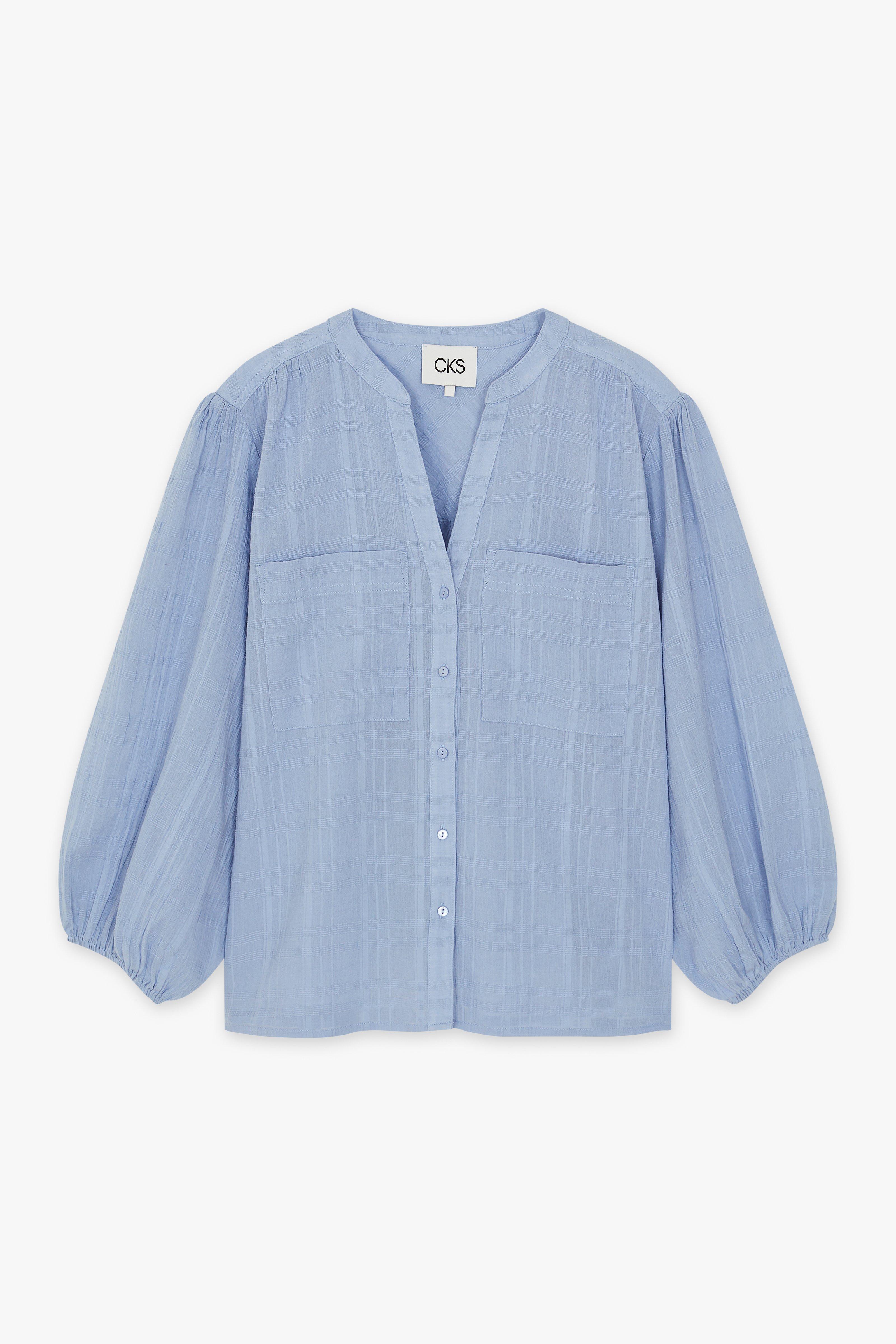 CKS Dames - WILD - Bluse Kurze Ärmel - Blau