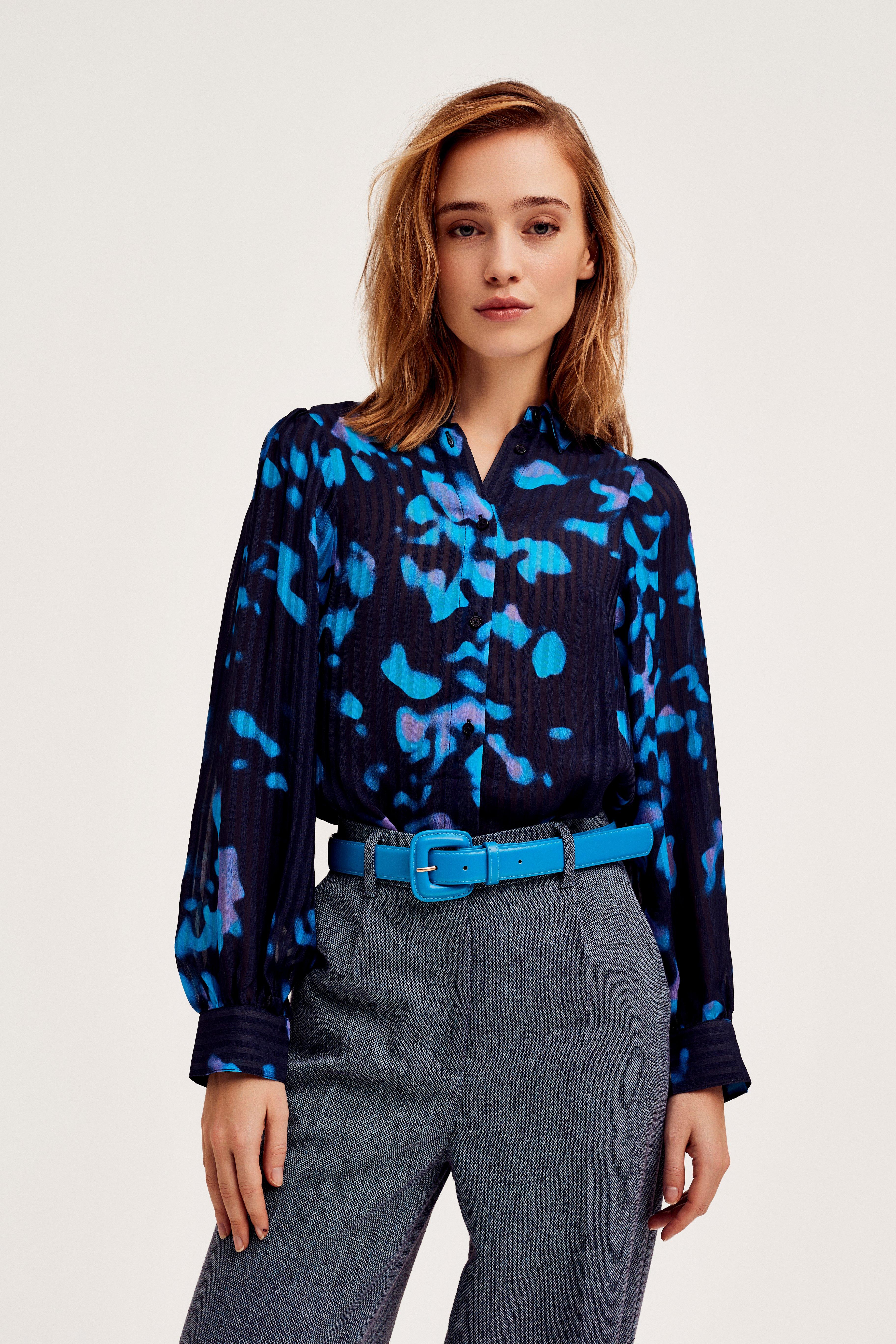 CKS Dames - SHICKO - blouse korte mouwen - donkerblauw