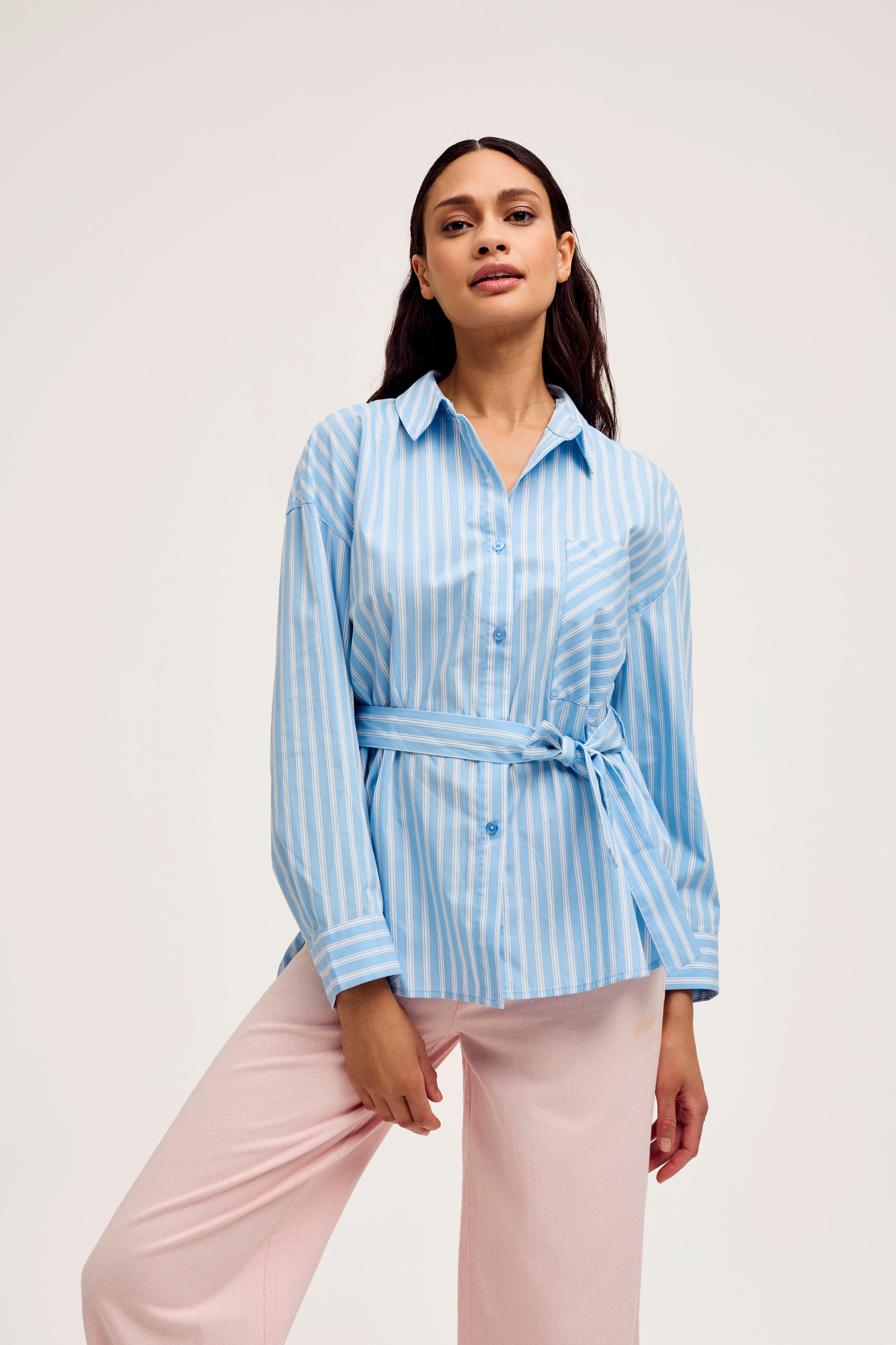 CKS Dames - STAND - blouse short sleeves - light blue
